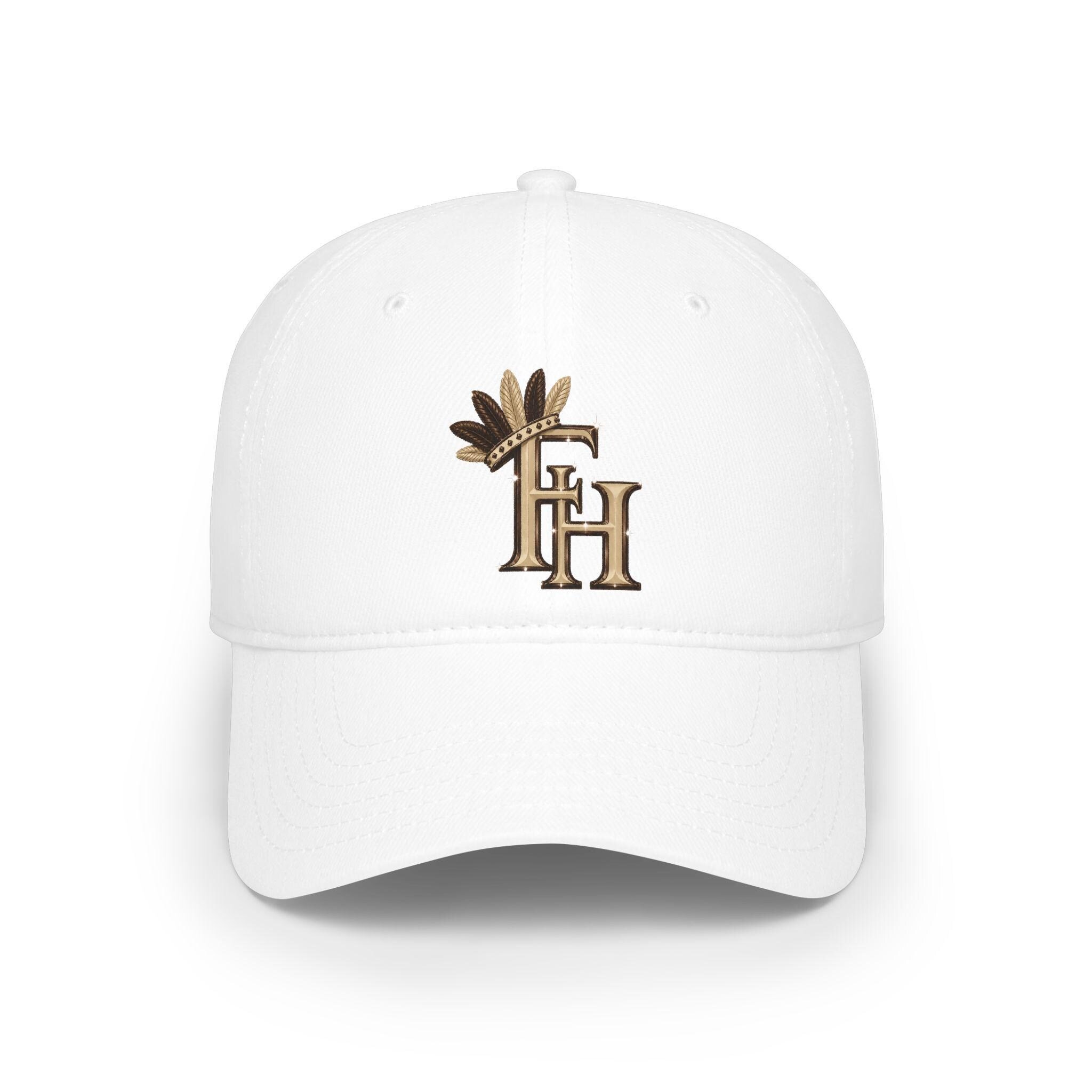 Feather Crown Freethinkers Hahom FH initials Monogram Low Profile Baseball Cap DTF Dad Hat, view 2
