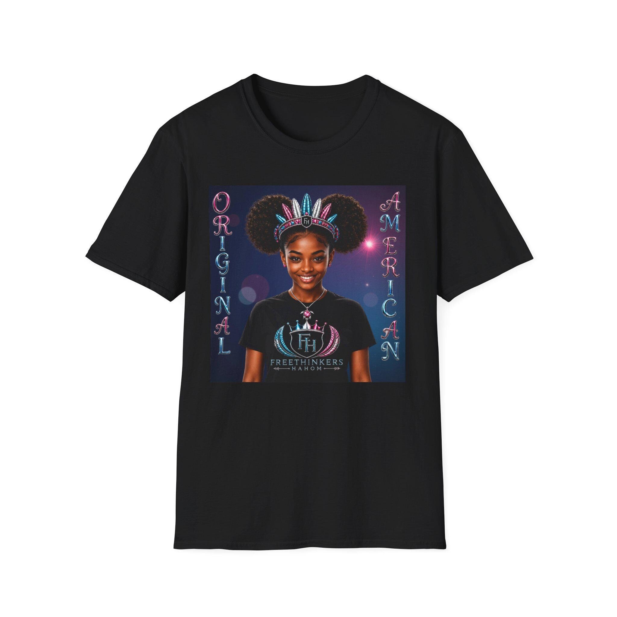 Original American portrait tee American Indian graphic T Shirt, view 3