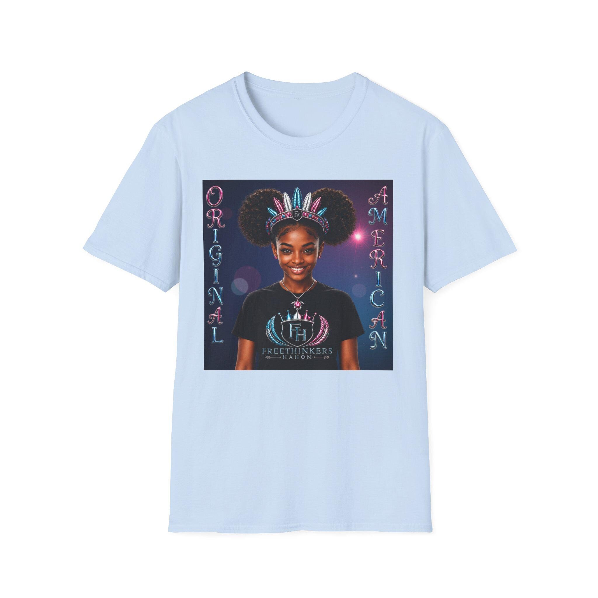 Original American portrait tee American Indian graphic T Shirt, view 4