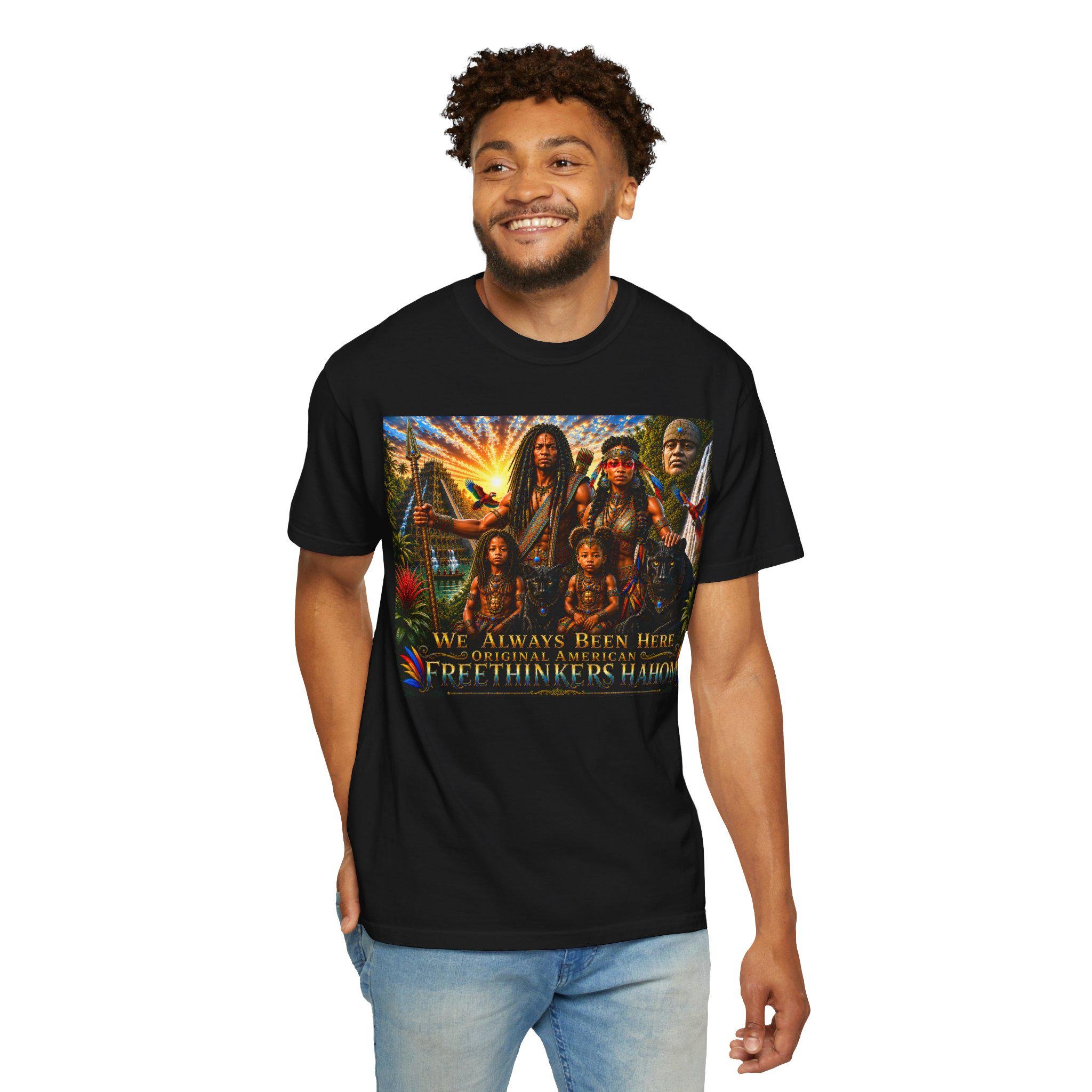 Freethinkers Hahom Illustration T-shirt Vintage Ancient American Family Scene
