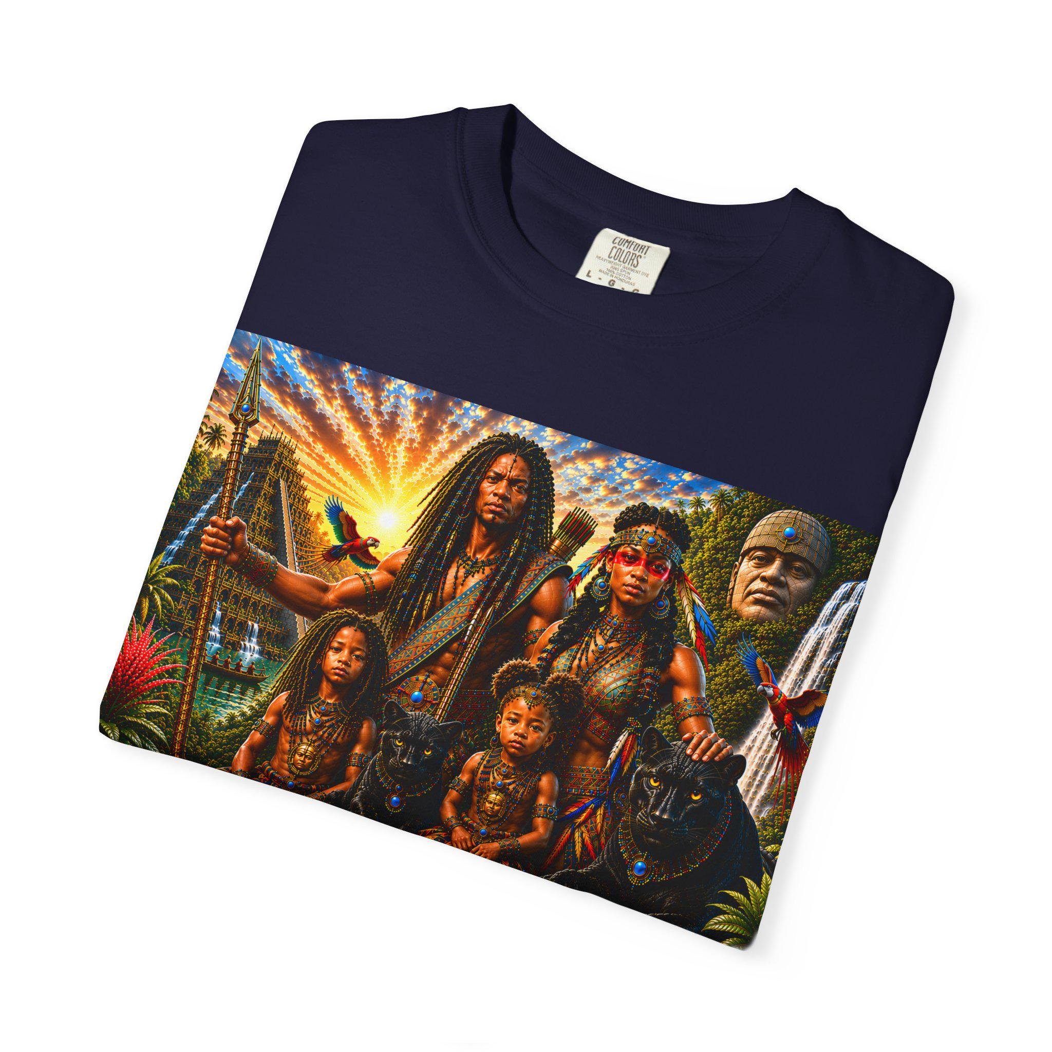 Freethinkers Hahom Illustration T-shirt Vintage Ancient American Family Scene, view 10