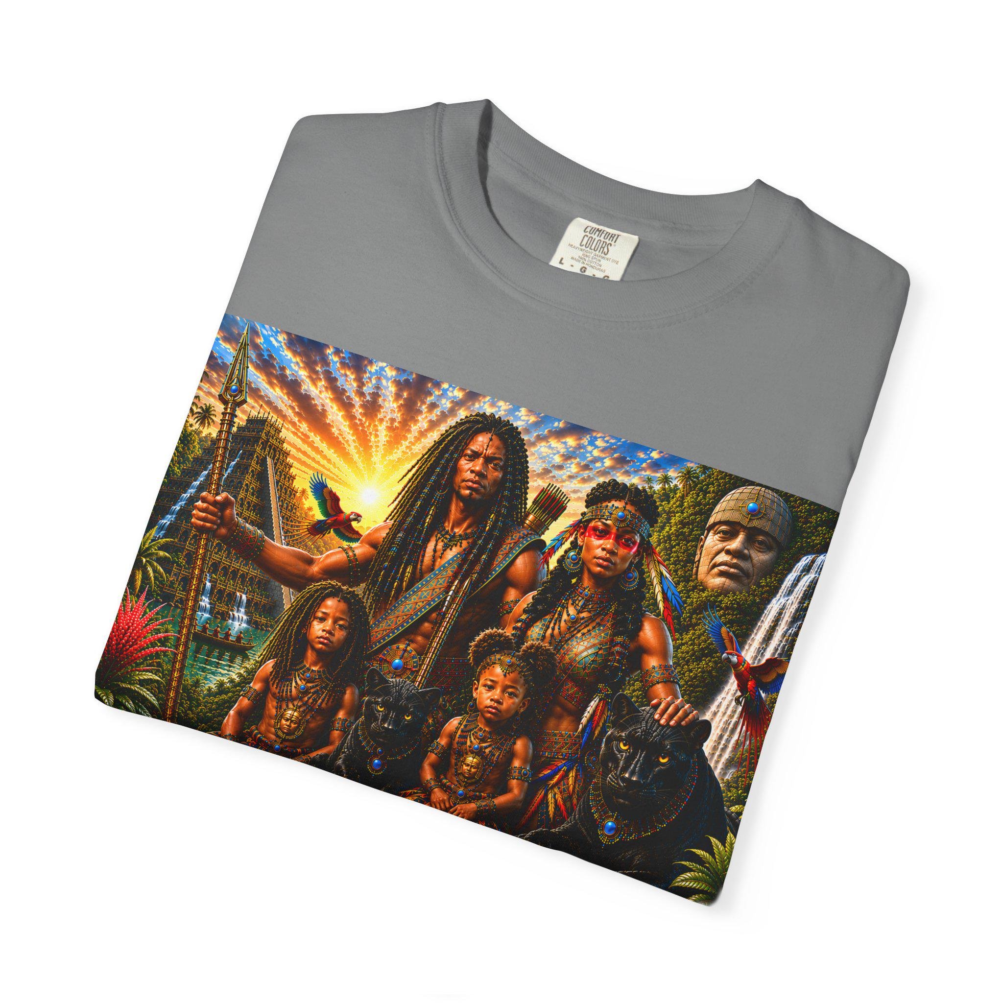 Freethinkers Hahom Illustration T-shirt Vintage Ancient American Family Scene, view 13