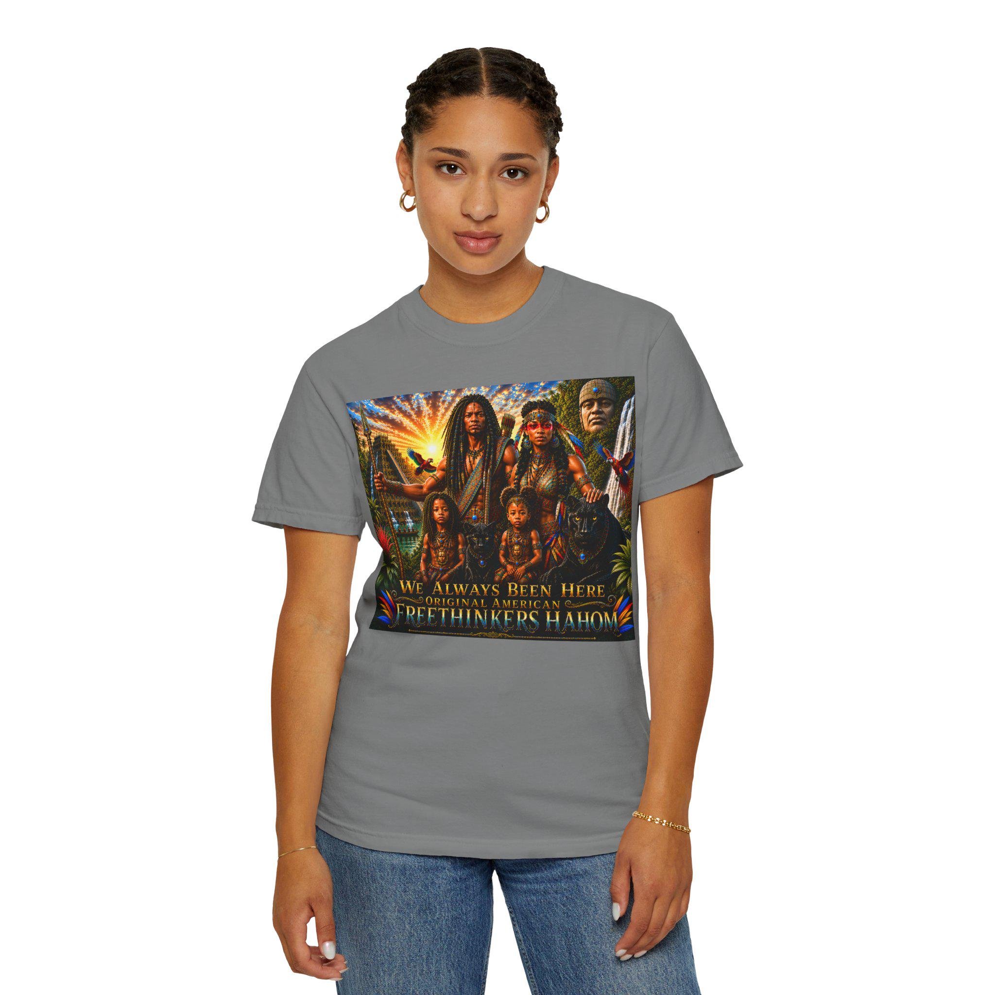Freethinkers Hahom Illustration T-shirt Vintage Ancient American Family Scene, view 16