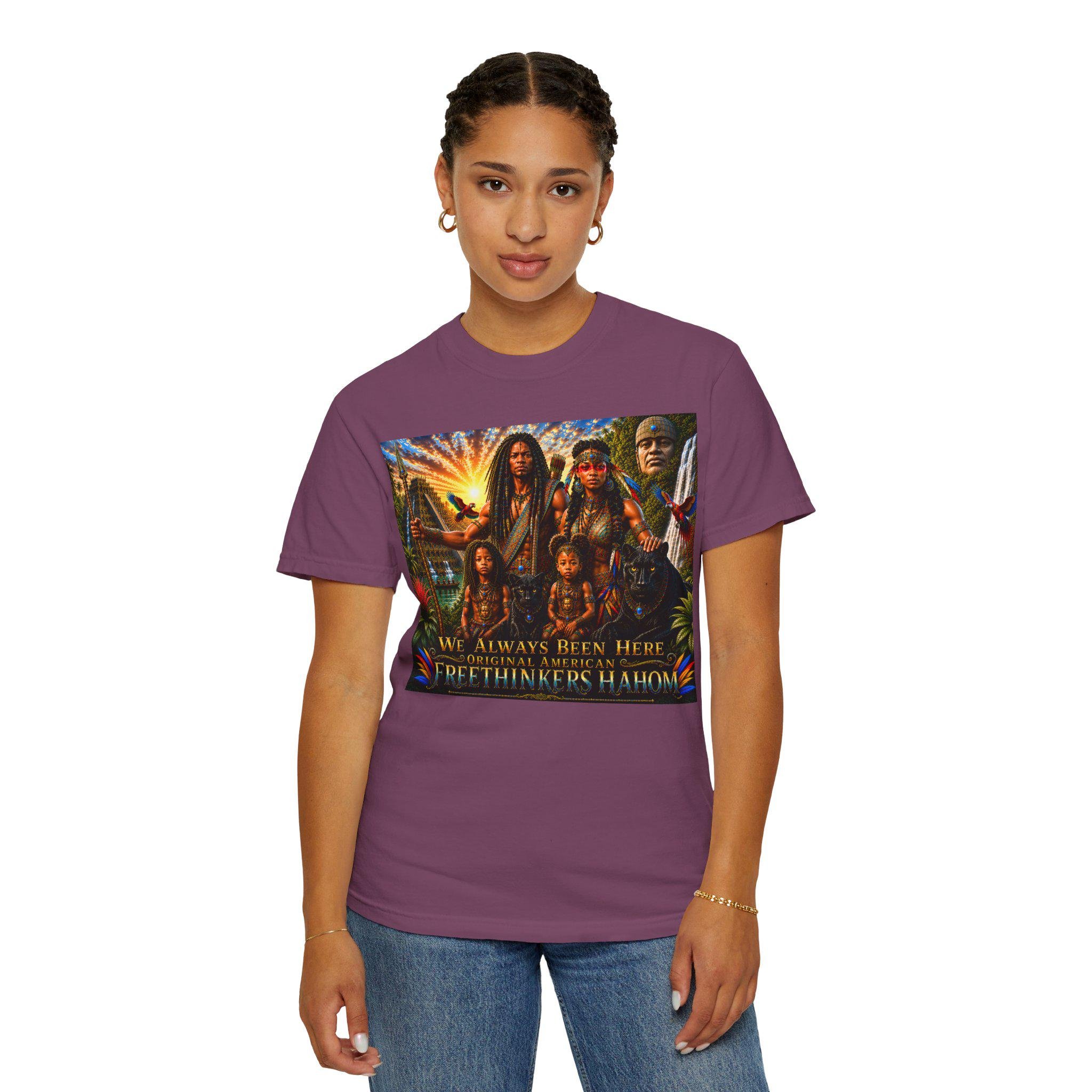 Freethinkers Hahom Illustration T-shirt Vintage Ancient American Family Scene, view 19