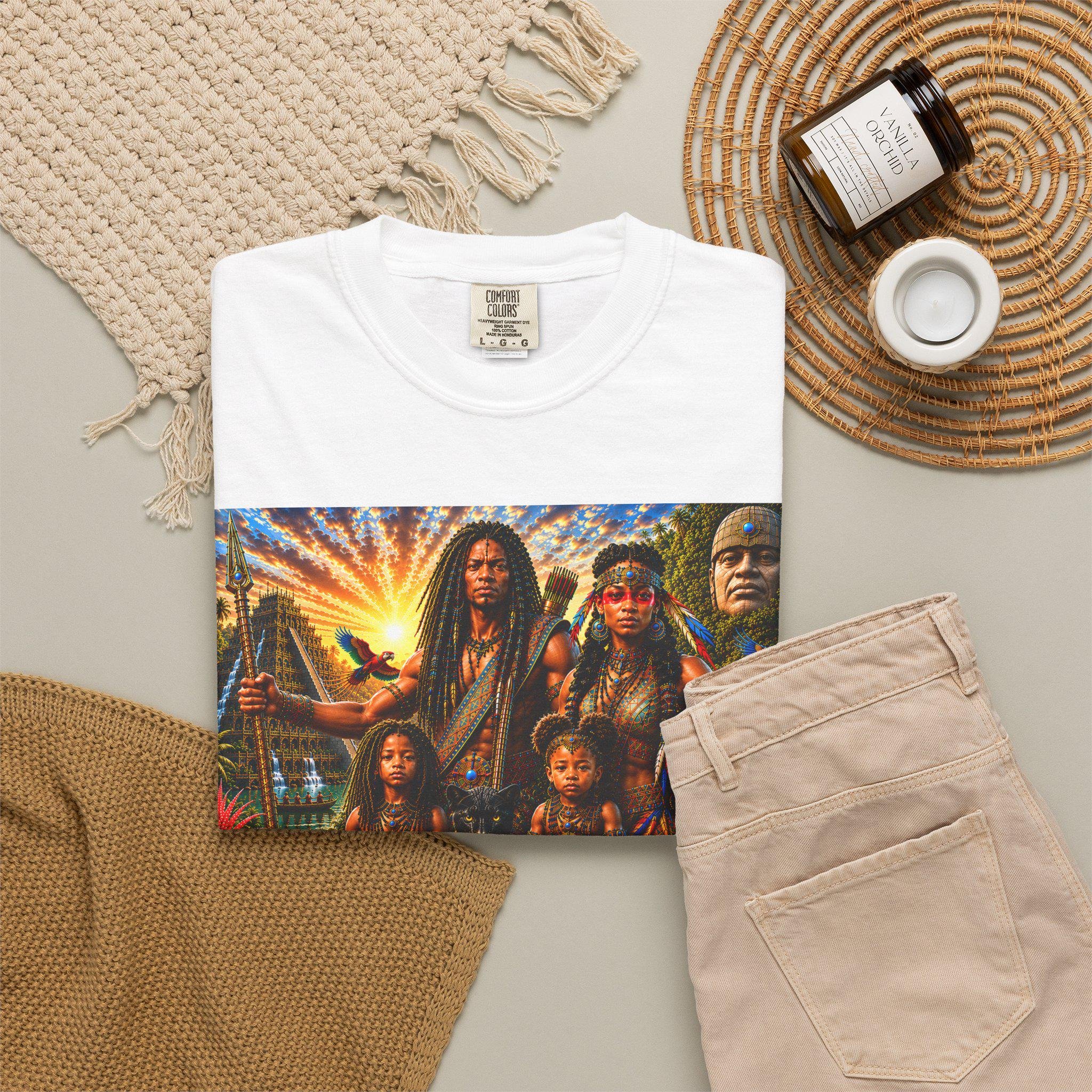 Freethinkers Hahom Illustration T-shirt Vintage Ancient American Family Scene, view 5