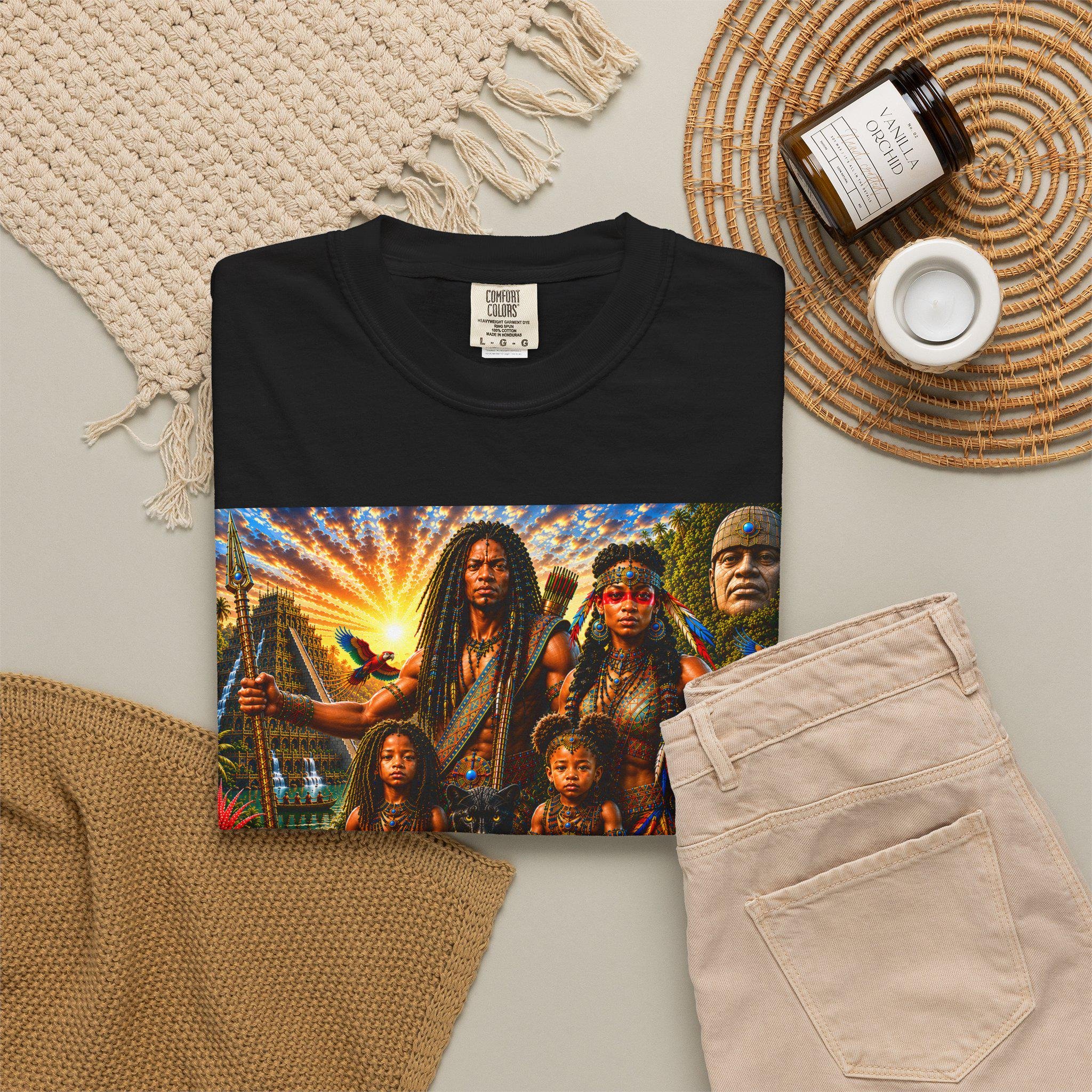 Freethinkers Hahom Illustration T-shirt Vintage Ancient American Family Scene, view 6