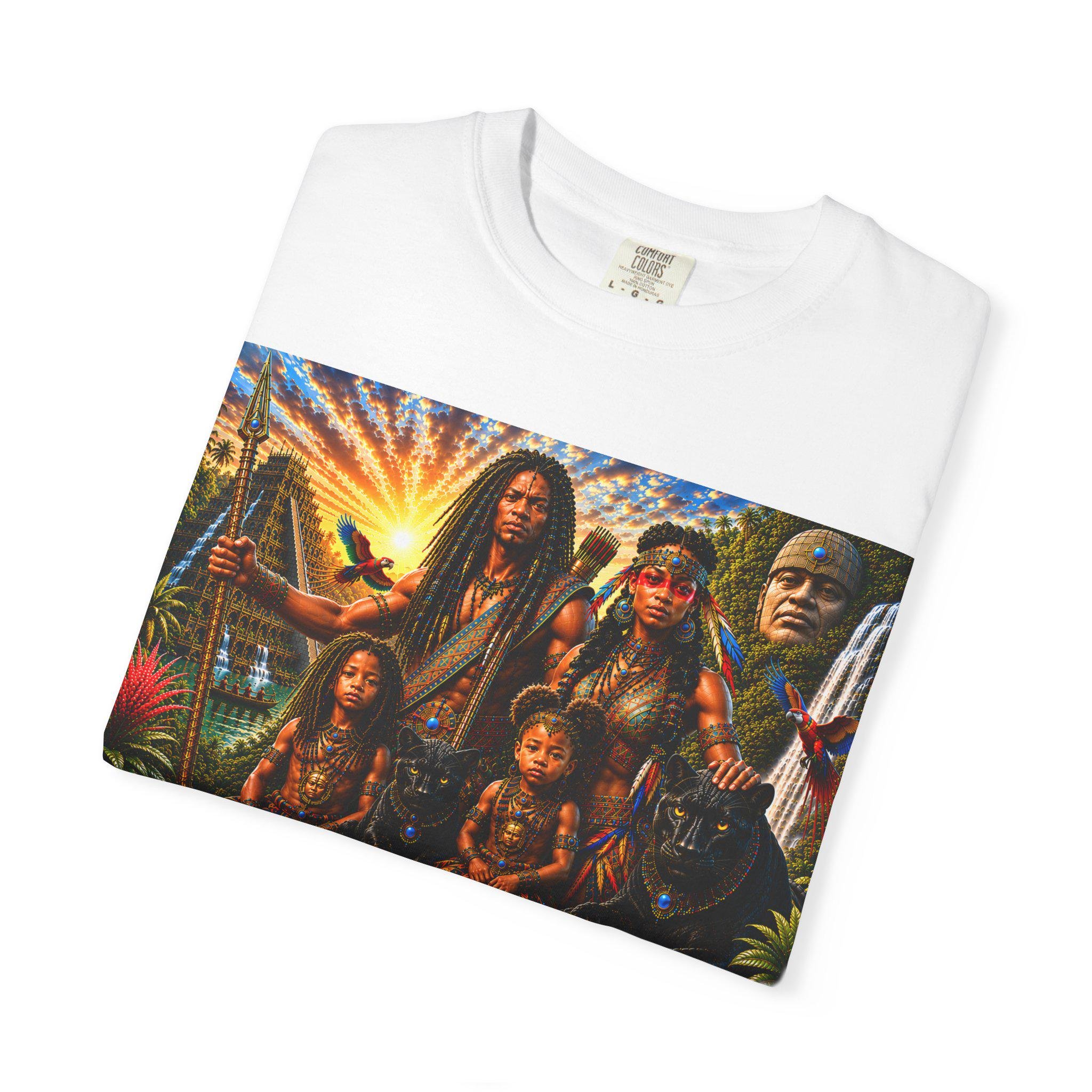 Freethinkers Hahom Illustration T-shirt Vintage Ancient American Family Scene, view 9