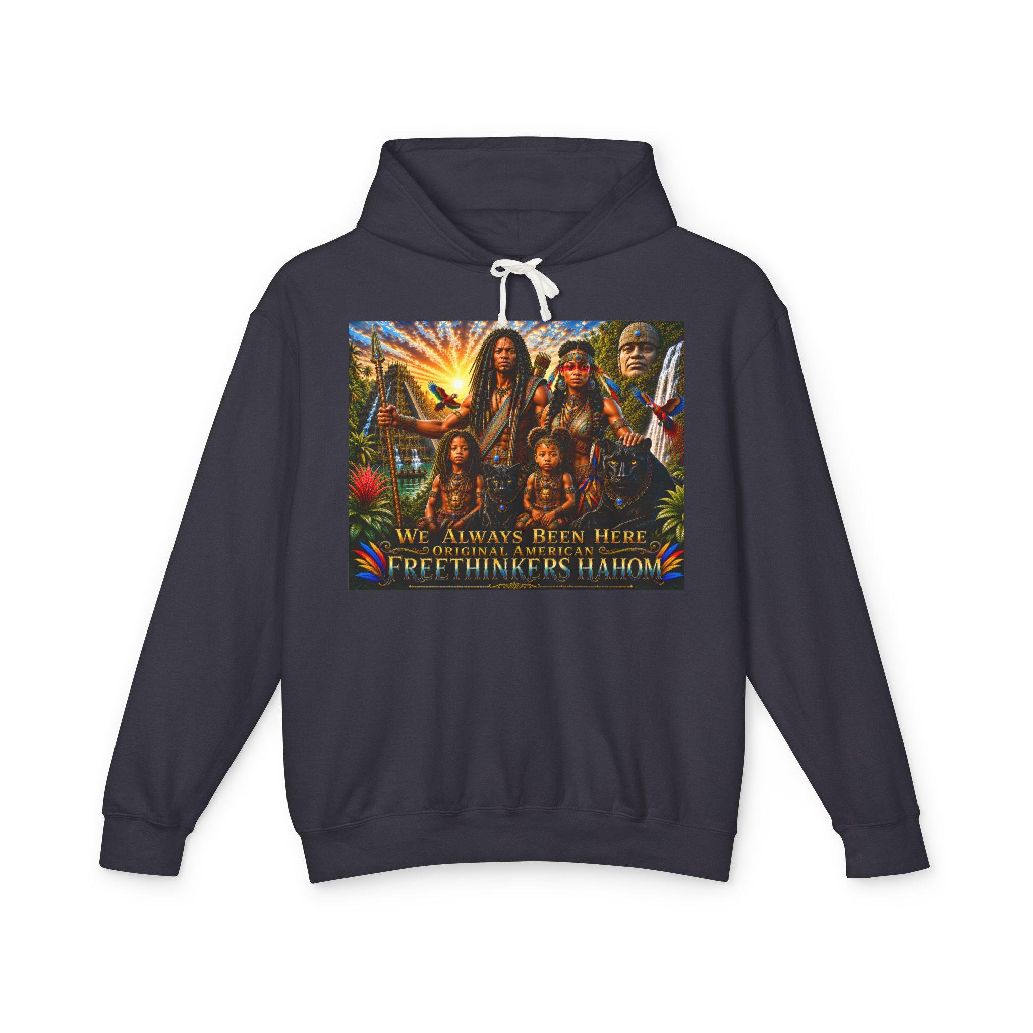 We Always Been Here Ancient American Indian Family Graphic Hoodie Portrait Collage Sweatshirt