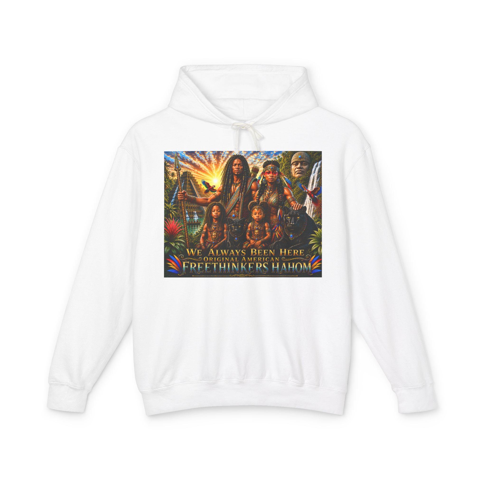 We Always Been Here Ancient American Indian Family Graphic Hoodie Portrait Collage Sweatshirt, view 2