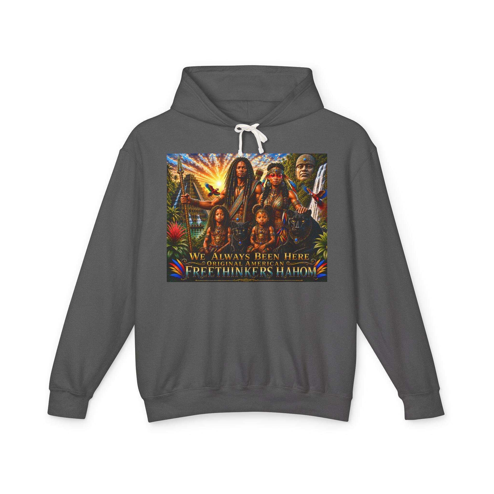 We Always Been Here Ancient American Indian Family Graphic Hoodie Portrait Collage Sweatshirt, view 3