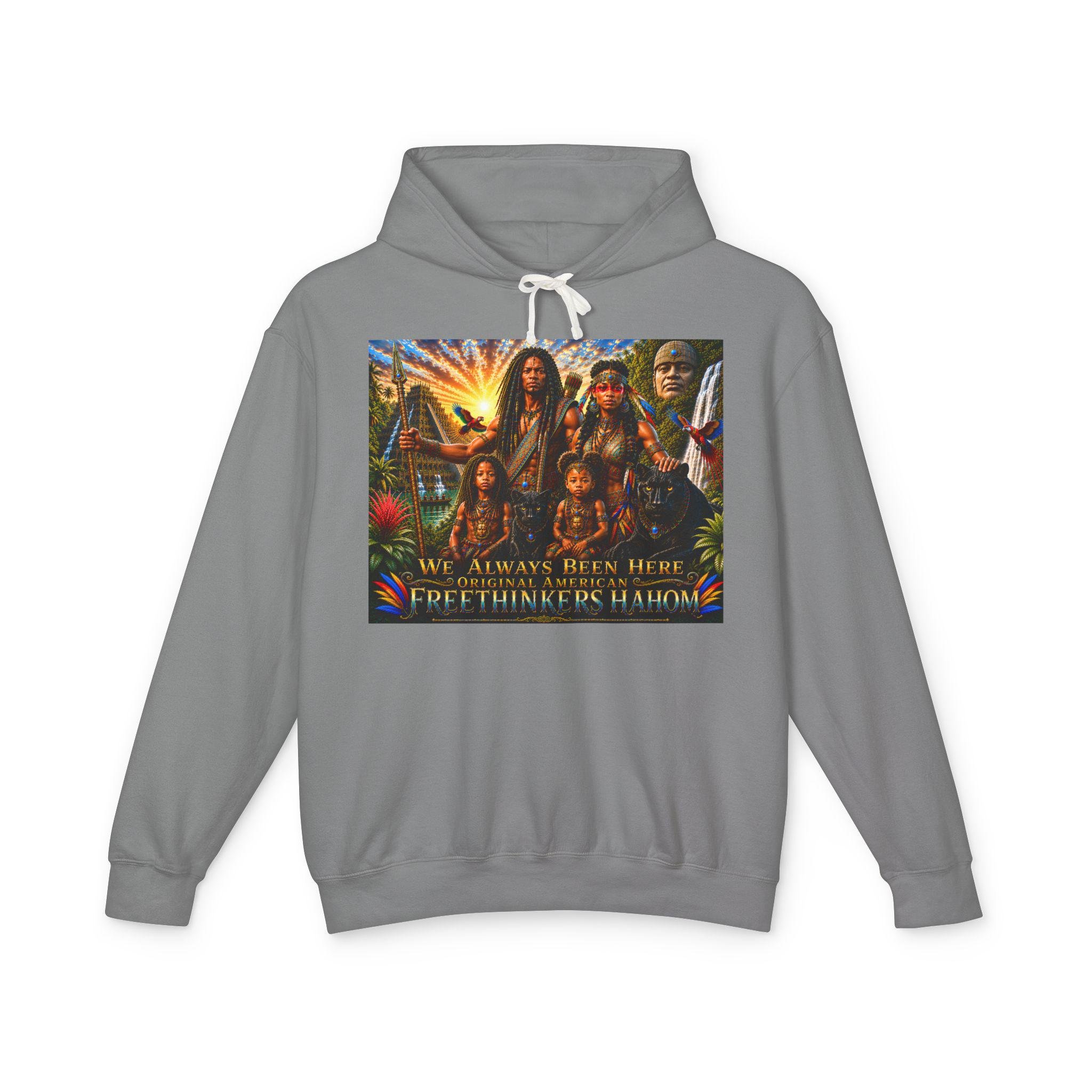 We Always Been Here Ancient American Indian Family Graphic Hoodie Portrait Collage Sweatshirt, view 4