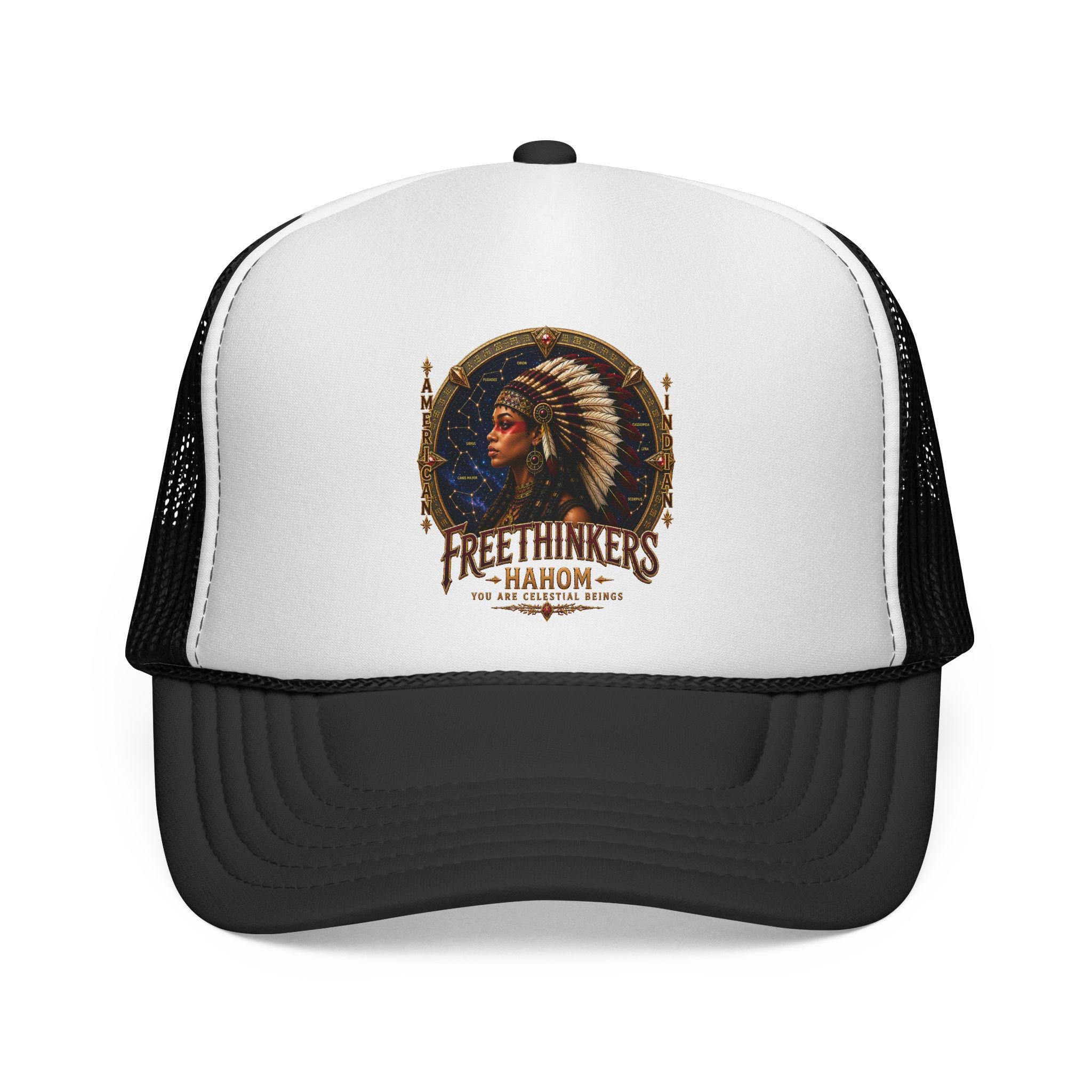 Native American Headdress Trucker Cap | Vintage Western Tribal Logo