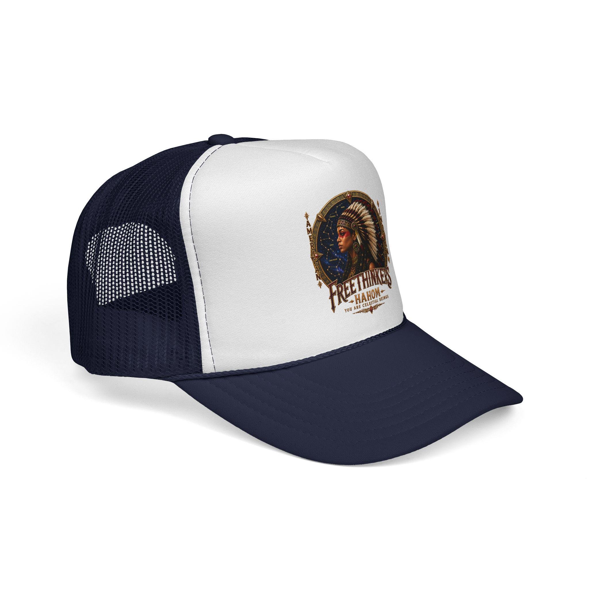 Native American Headdress Trucker Cap | Vintage Western Tribal Logo, view 5