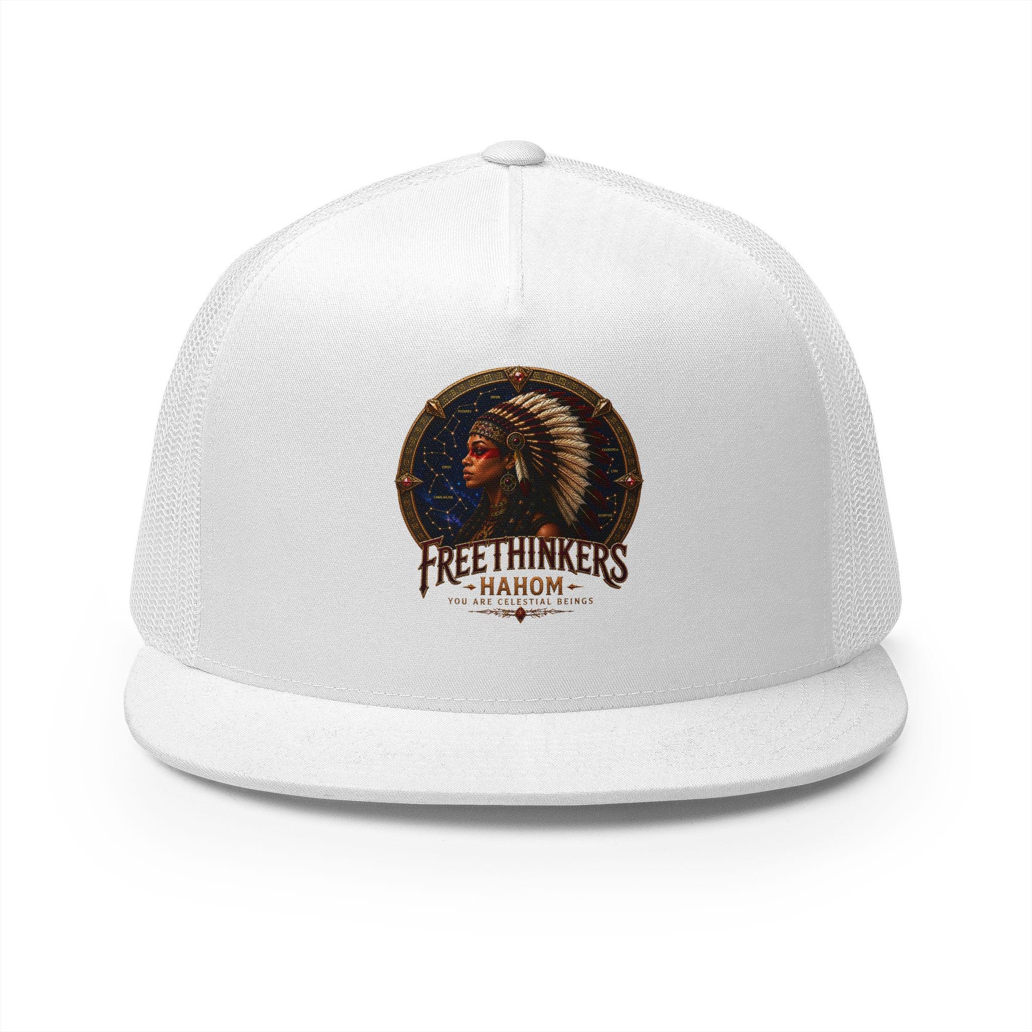 American Indian Chieftess Headdress Trucker Cap Vintage Indian Chief Graphic Hat, view 8