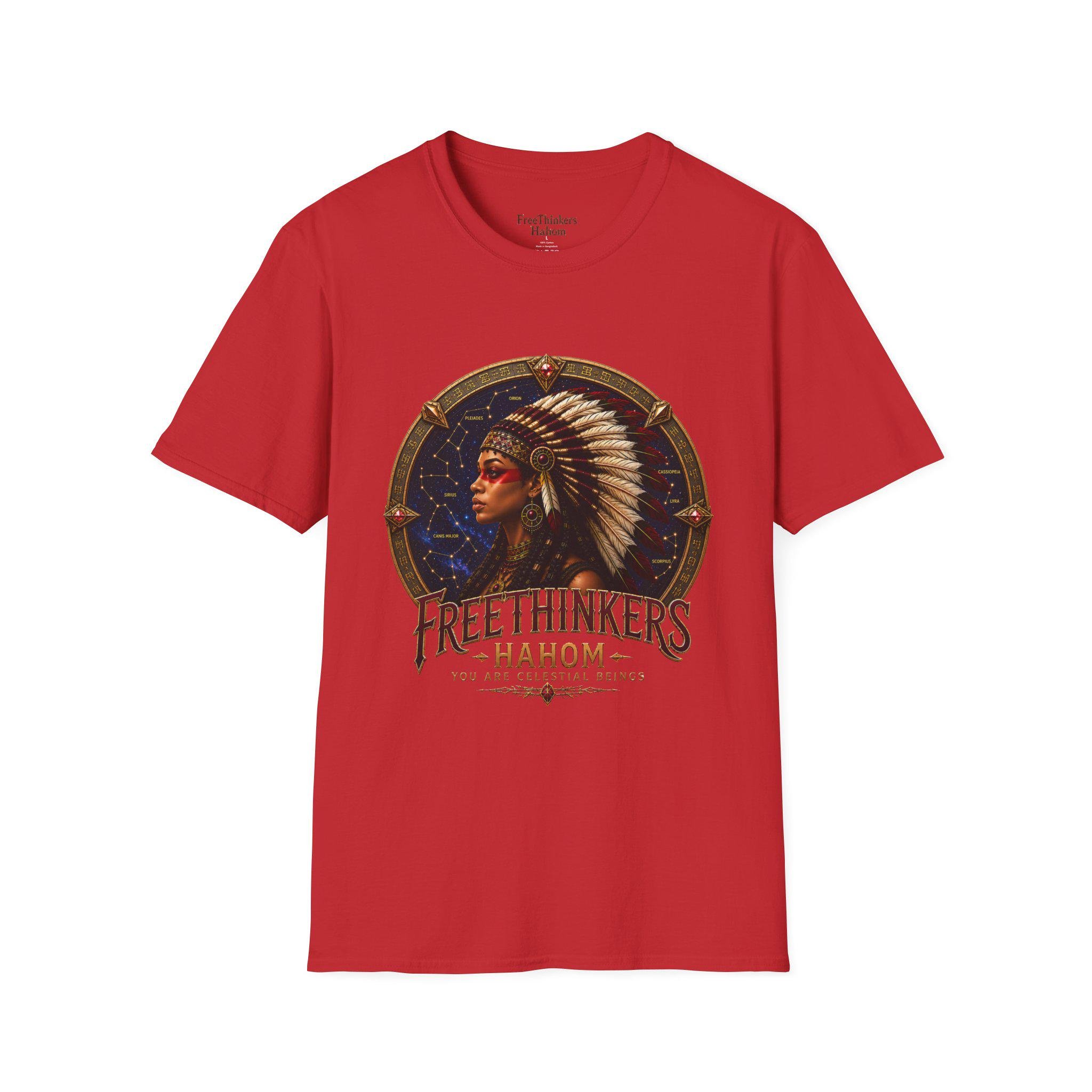 American Indian Matriach Headdress T-Shirt Tribal Portrait Tee