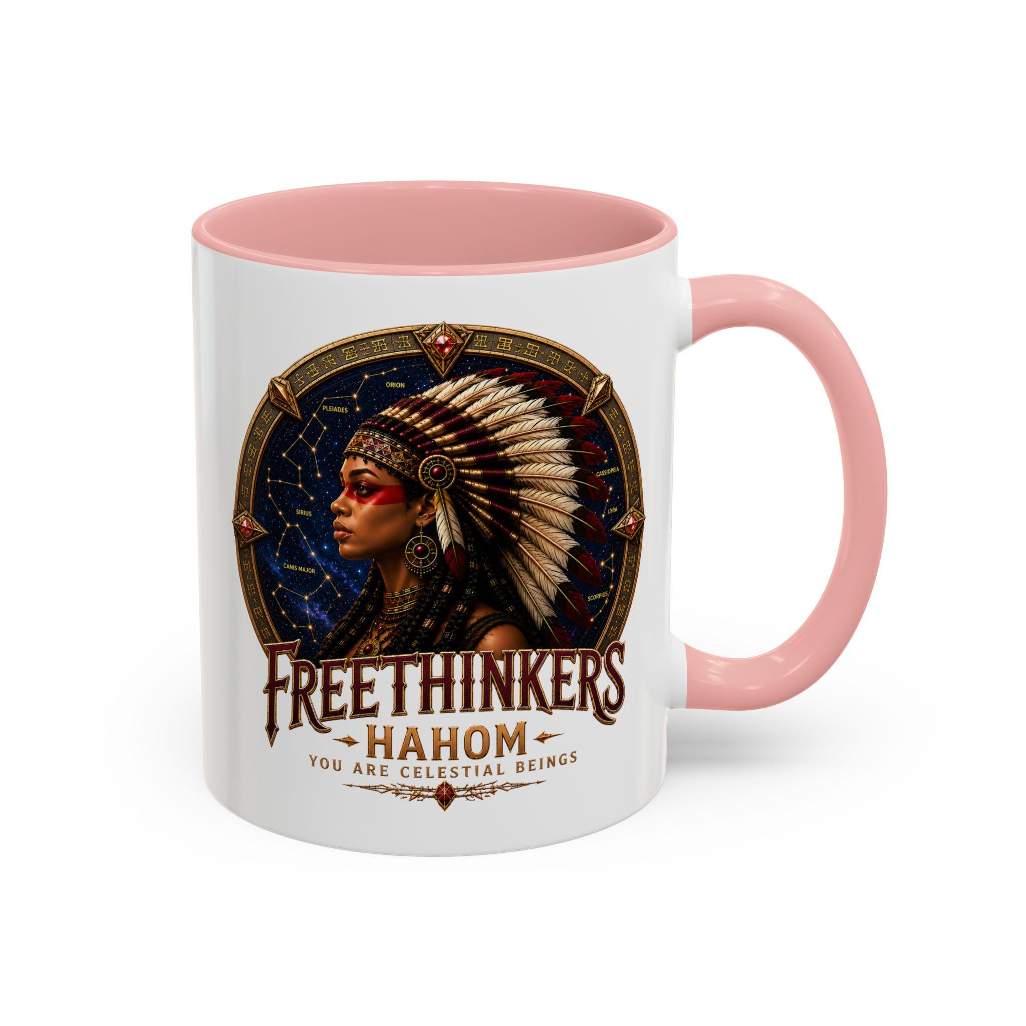Freethinkers Hahom American Indian Headdress Mug Accent Coffee Mug 11oz 15oz, view 11