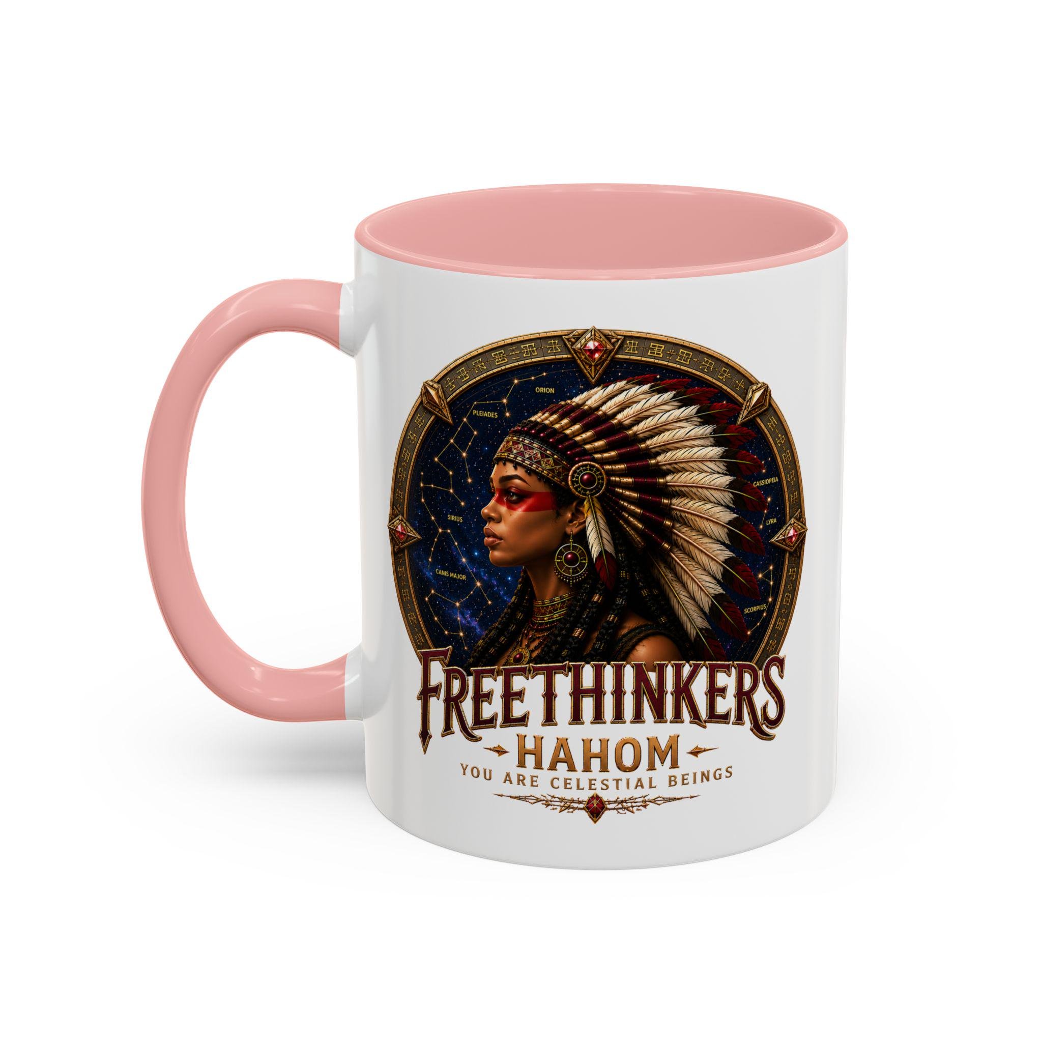 Freethinkers Hahom American Indian Headdress Mug Accent Coffee Mug 11oz 15oz, view 12