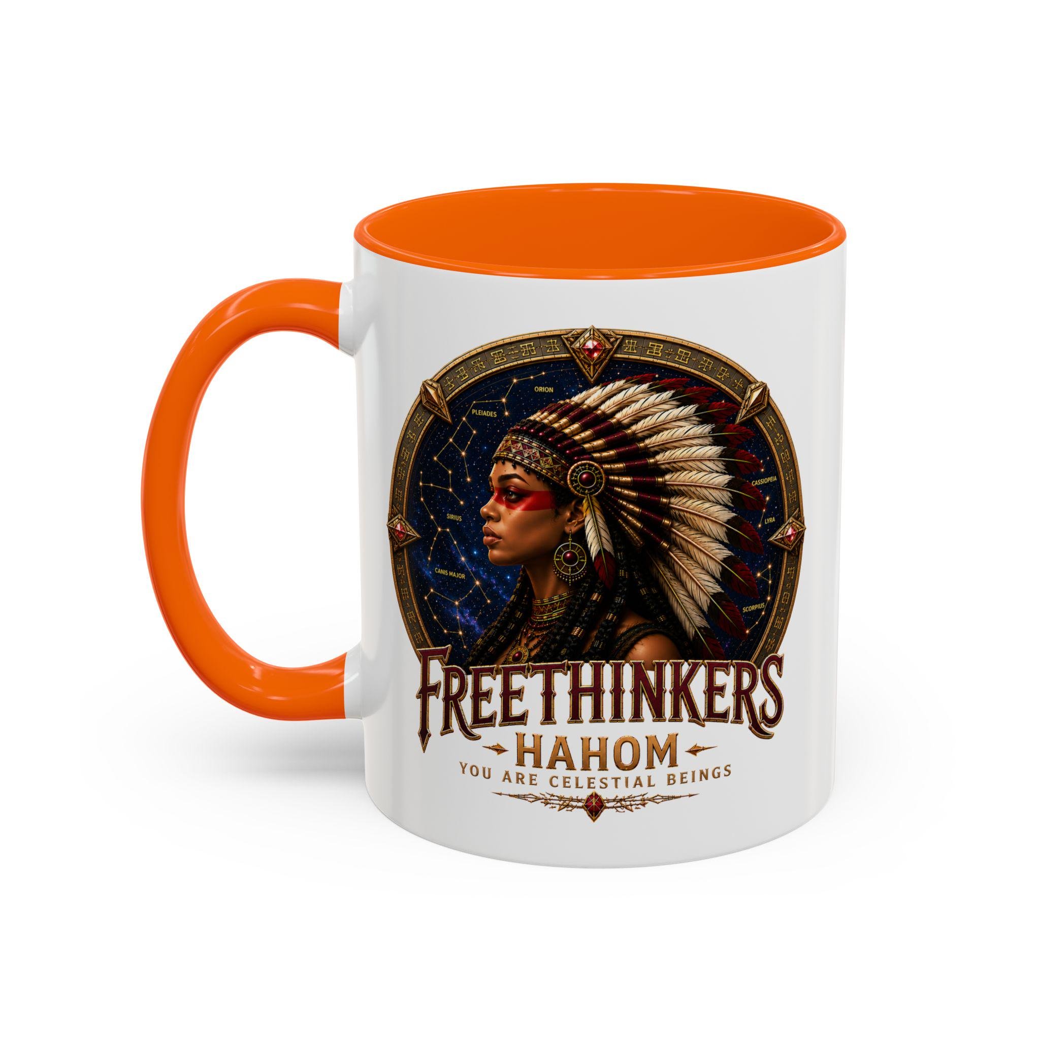 Freethinkers Hahom American Indian Headdress Mug Accent Coffee Mug 11oz 15oz, view 17