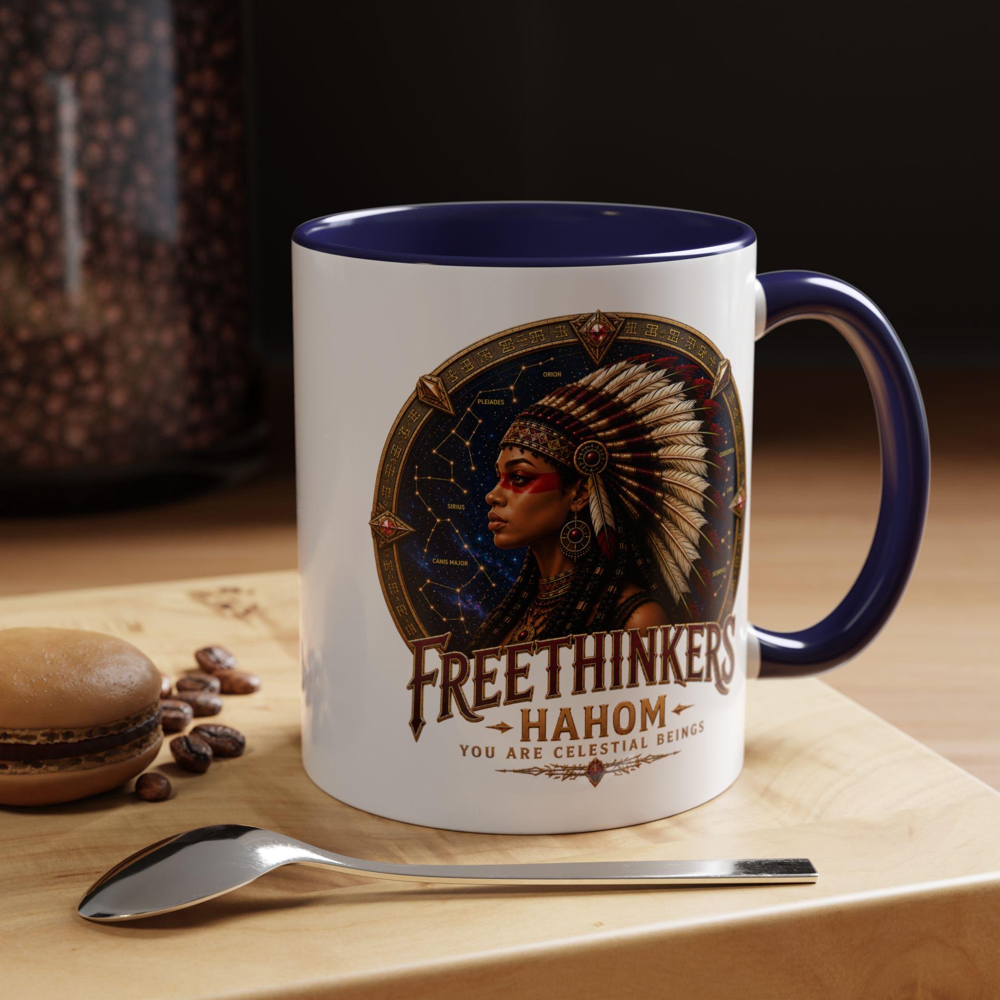 Freethinkers Hahom American Indian Headdress Mug Accent Coffee Mug 11oz 15oz, view 9