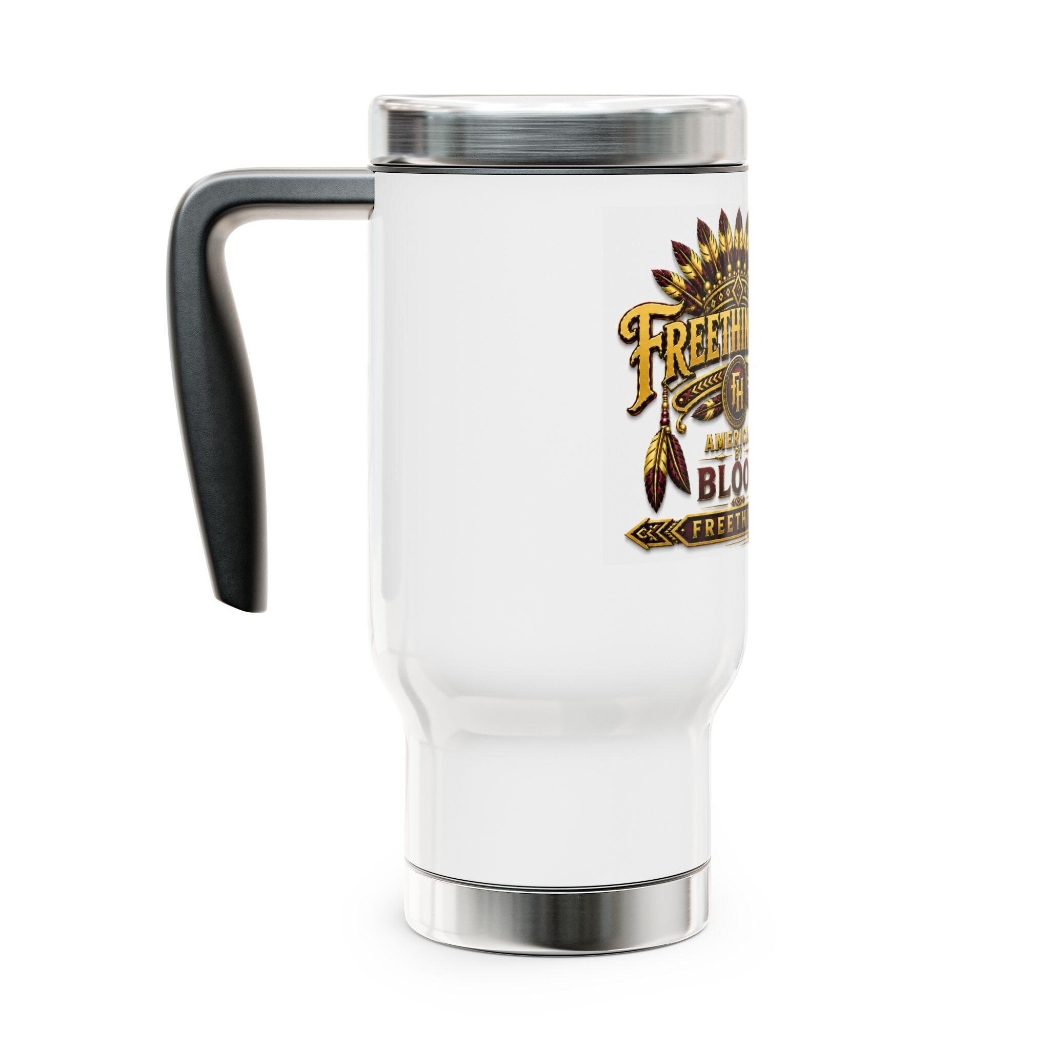 Freethinkers Hahom American By Blood Graphic Travel Mug 14oz Stainless Steel, view 2