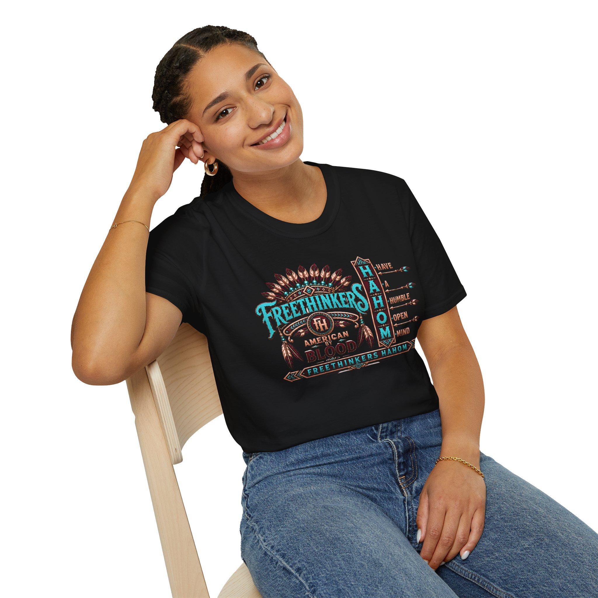 Freethinkers Hahom American By Blood T-Shirt, view 18