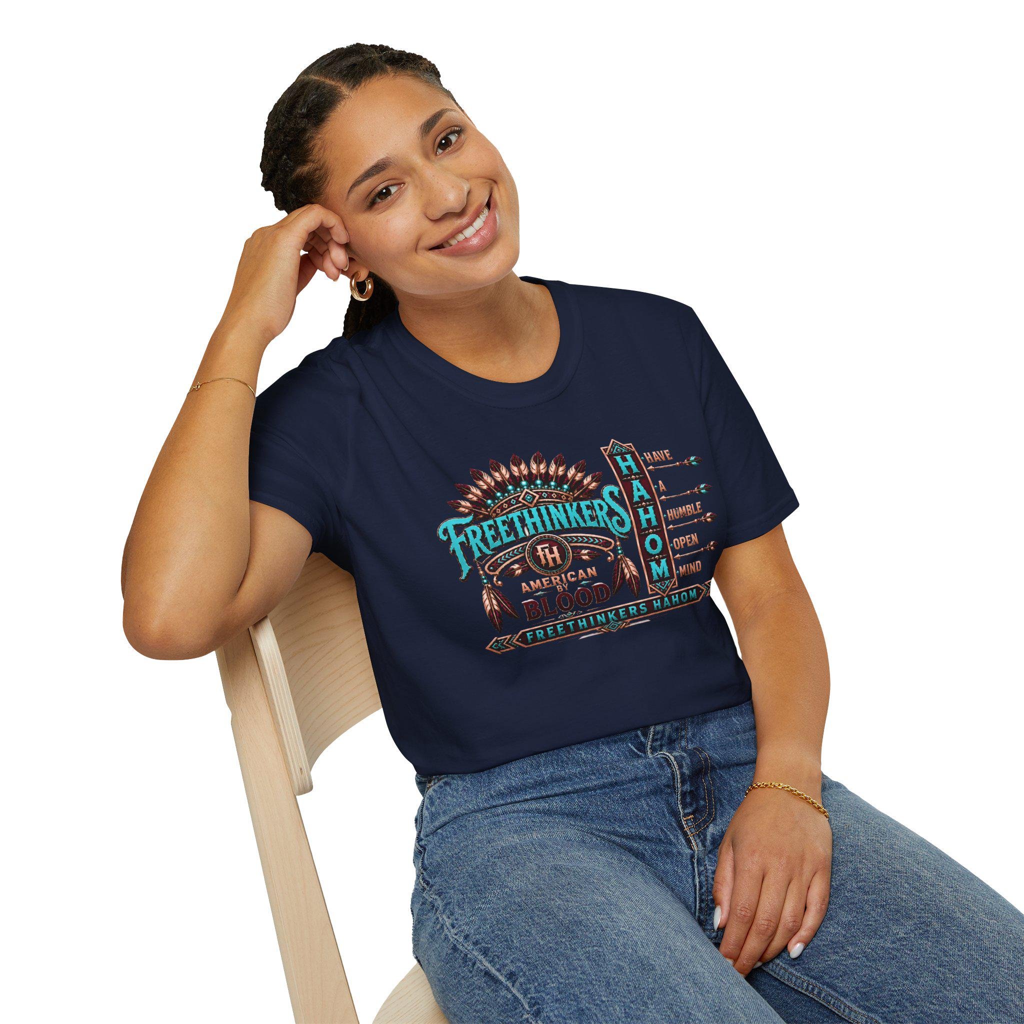 Freethinkers Hahom American By Blood T-Shirt, view 19