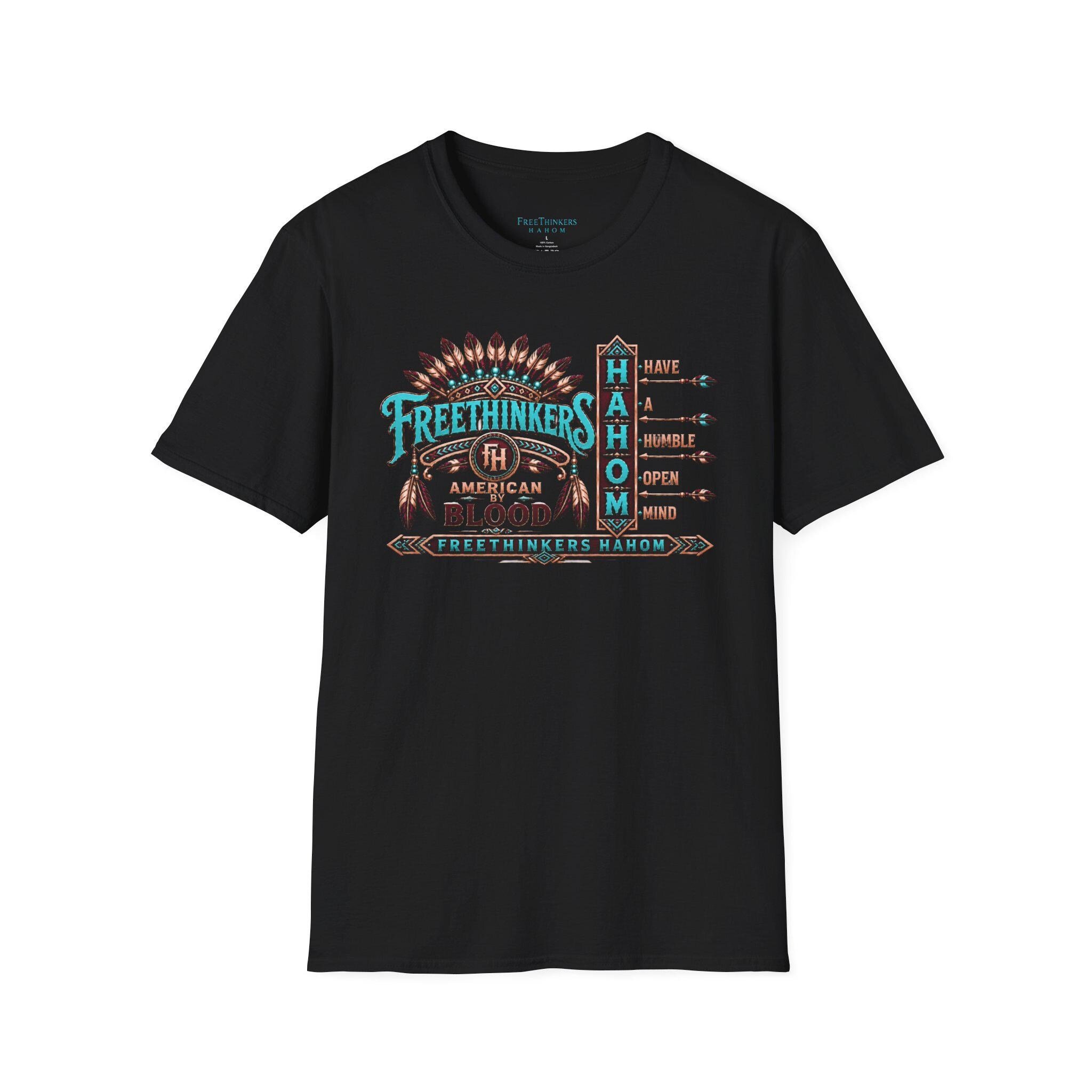 Freethinkers Hahom American By Blood T-Shirt, view 3