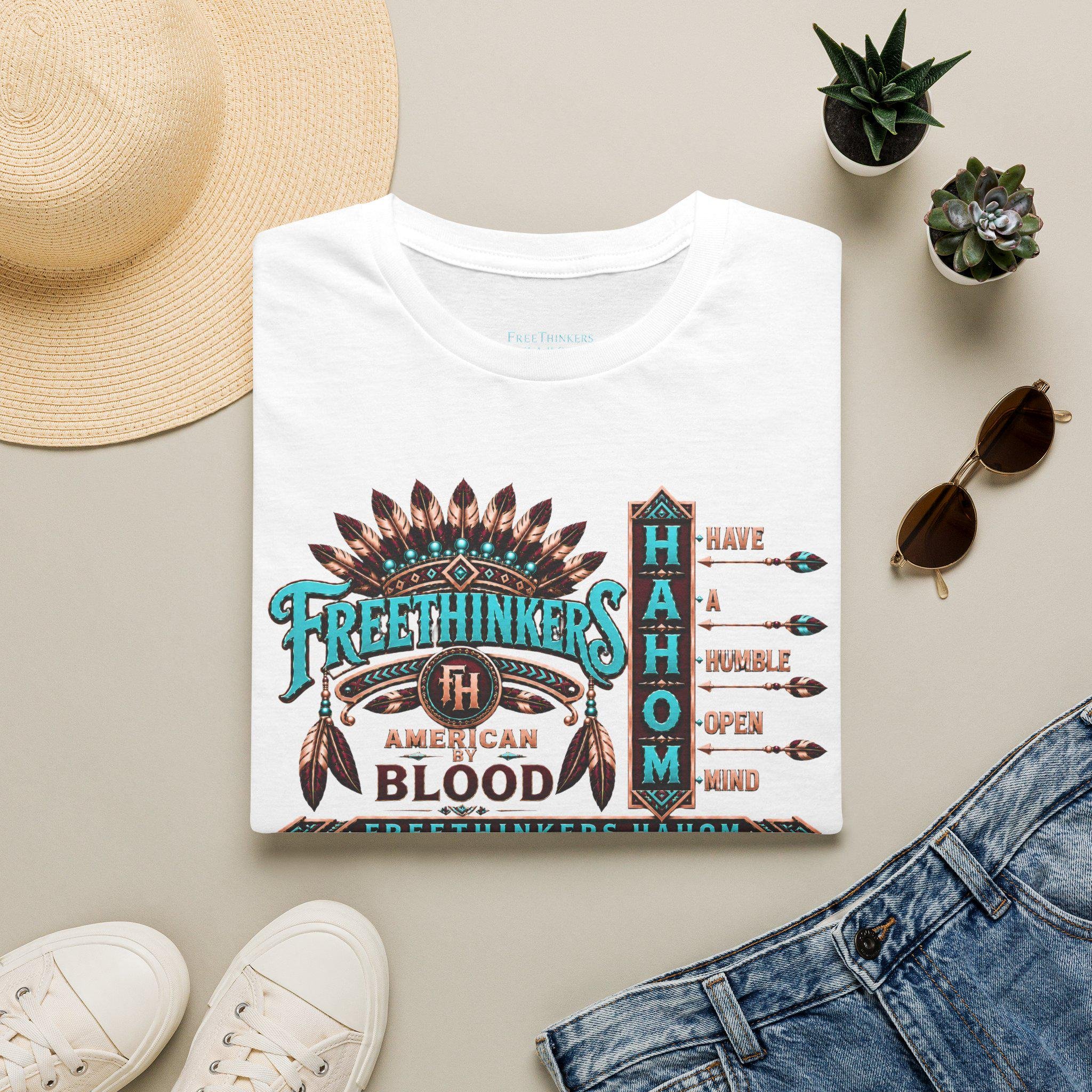 Freethinkers Hahom American By Blood T-Shirt, view 4
