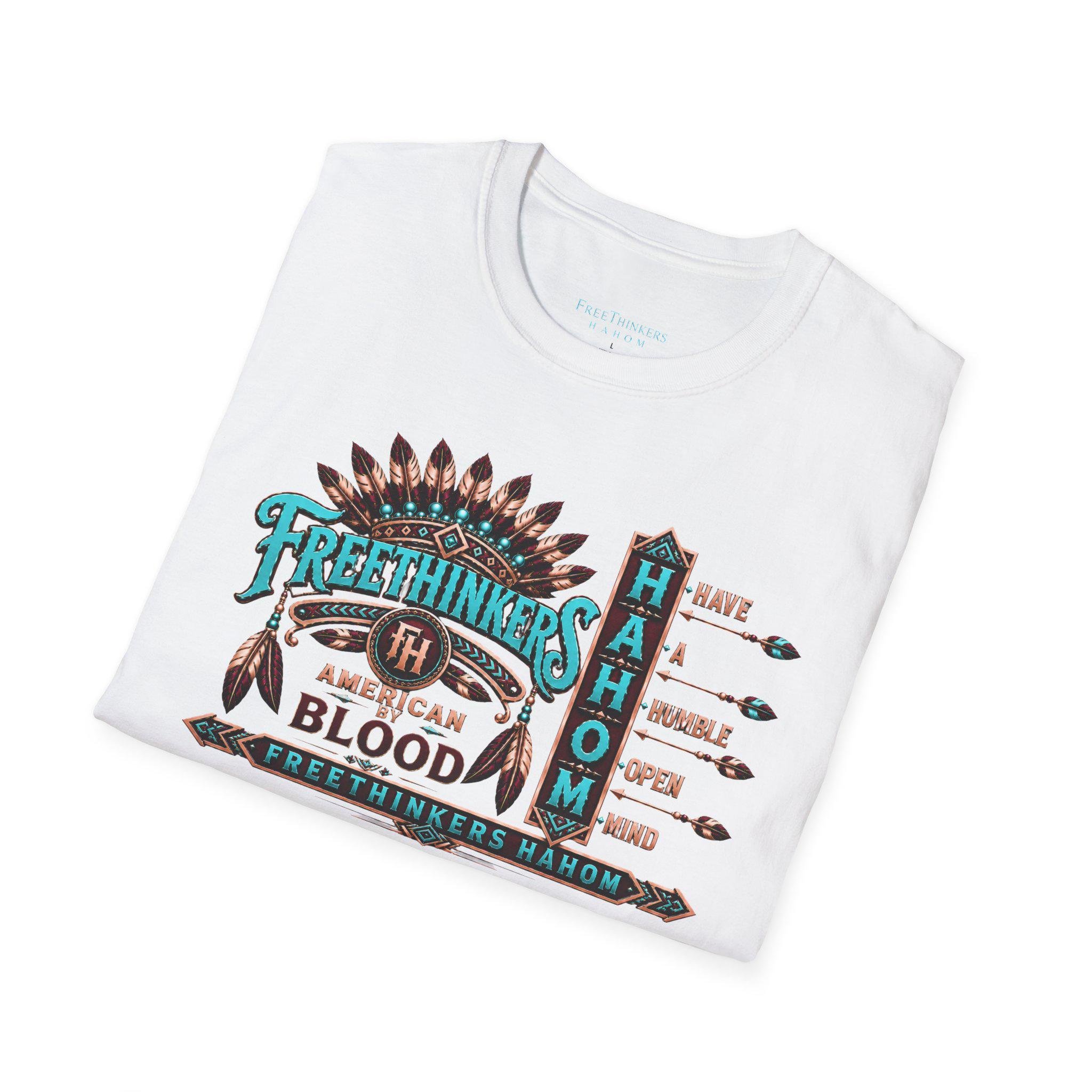 Freethinkers Hahom American By Blood T-Shirt, view 6