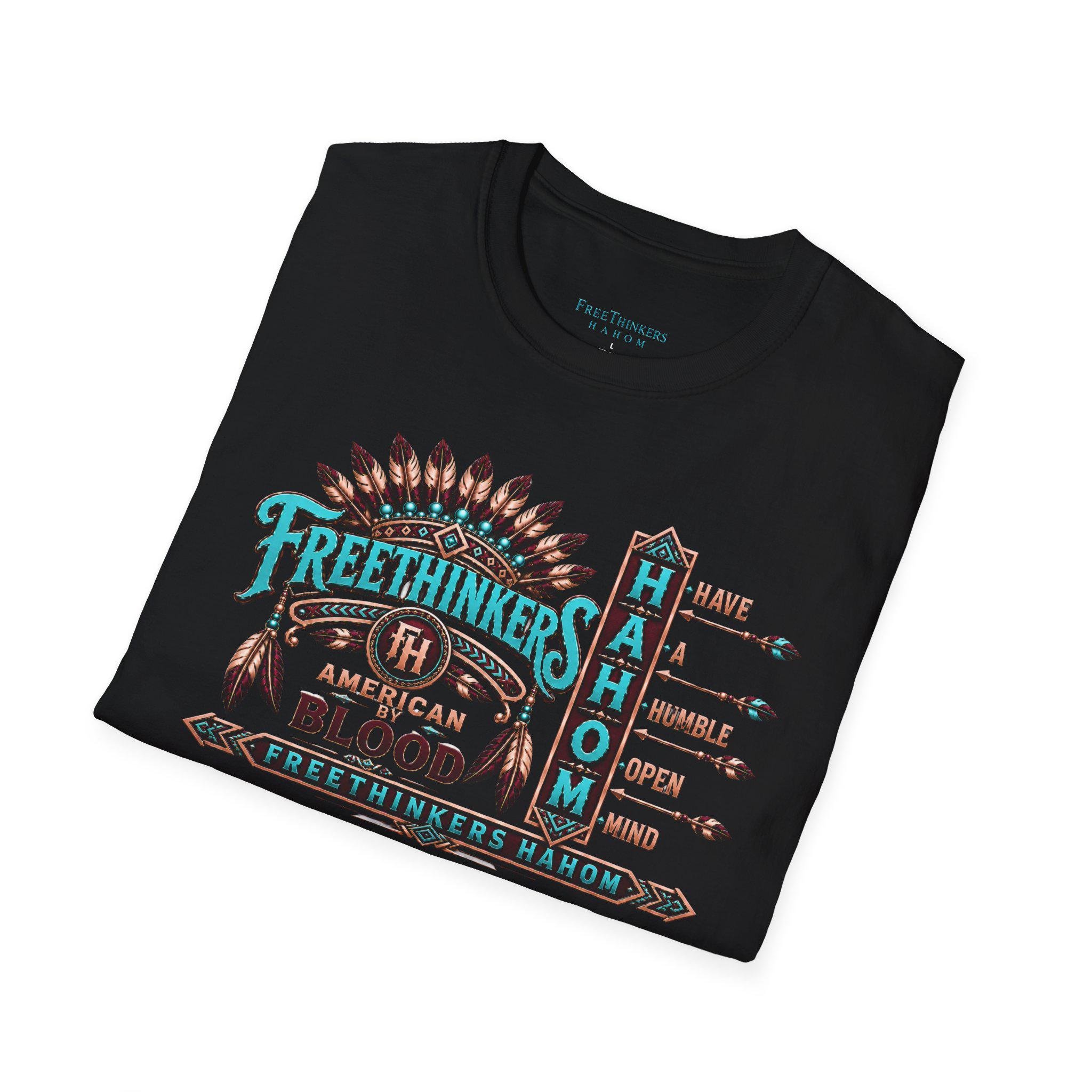 Freethinkers Hahom American By Blood T-Shirt, view 7