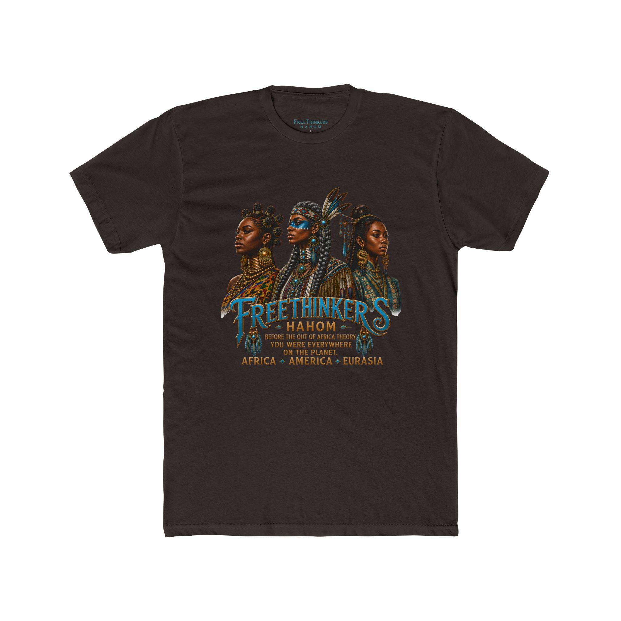 Free Thinkers Hahom graphic tee Tribal Matriach Africa America Eurasia, view 3