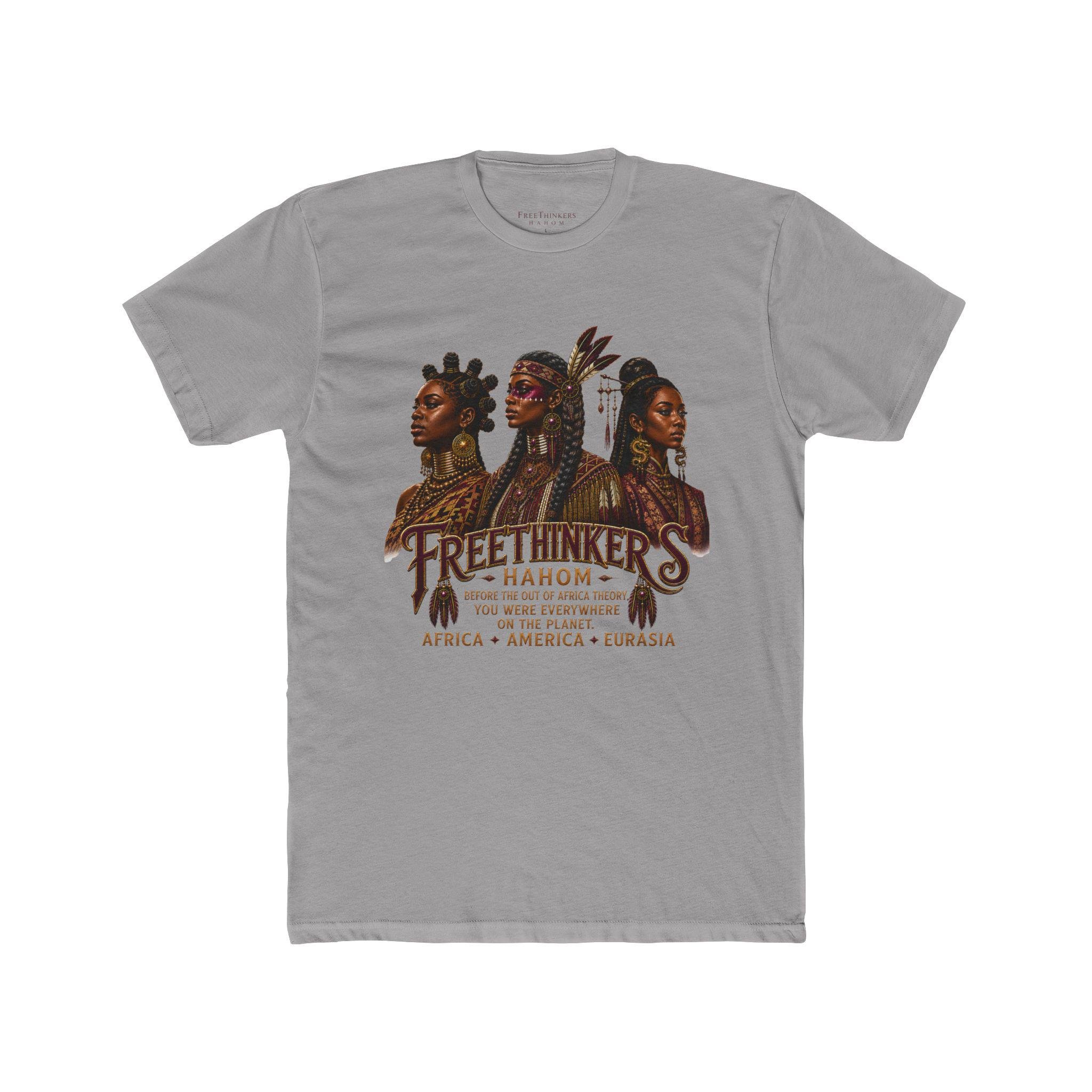 Freethinkers Hahom graphic tee Three women portrait Africa America Eurasia