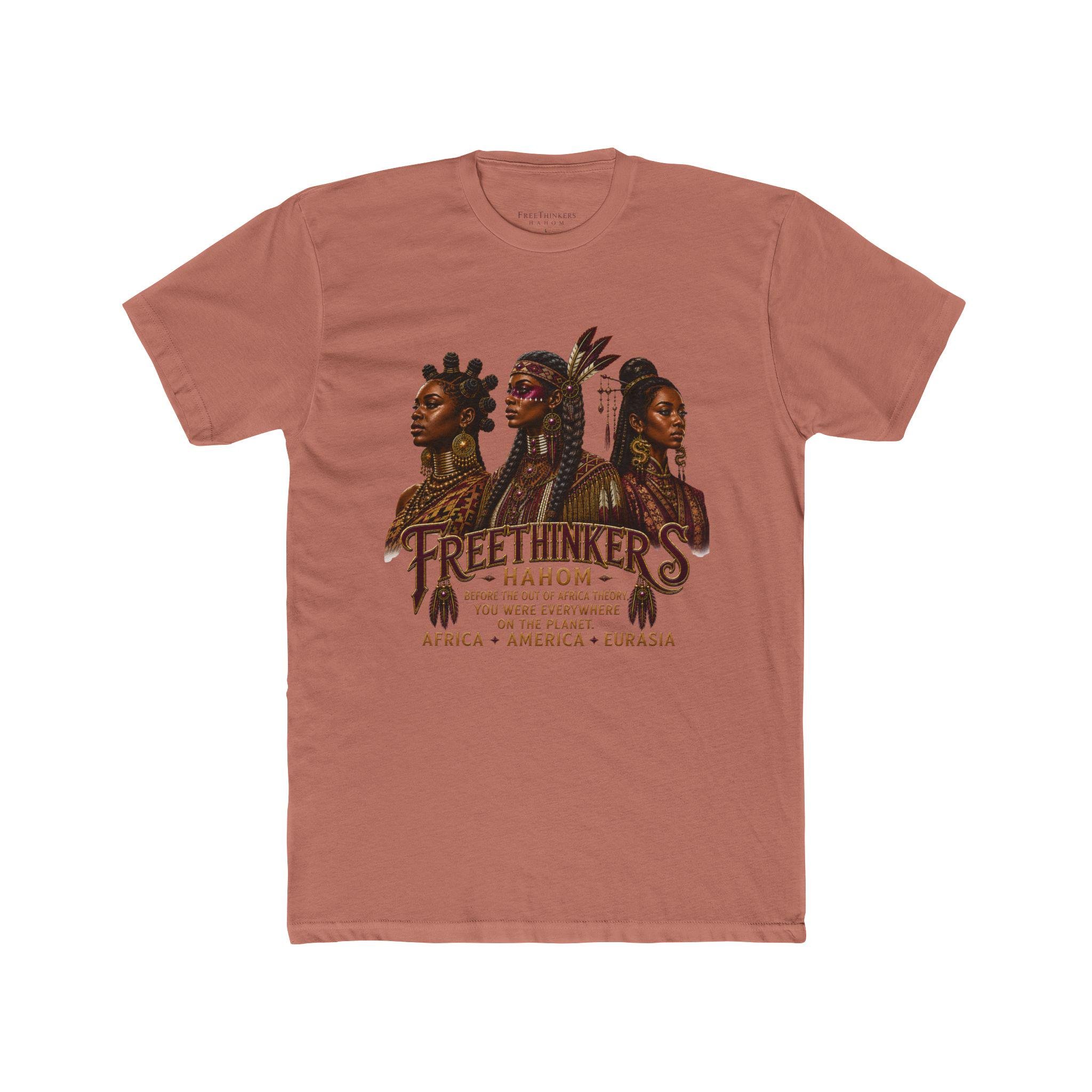 Freethinkers Hahom graphic tee Three women portrait Africa America Eurasia, view 3