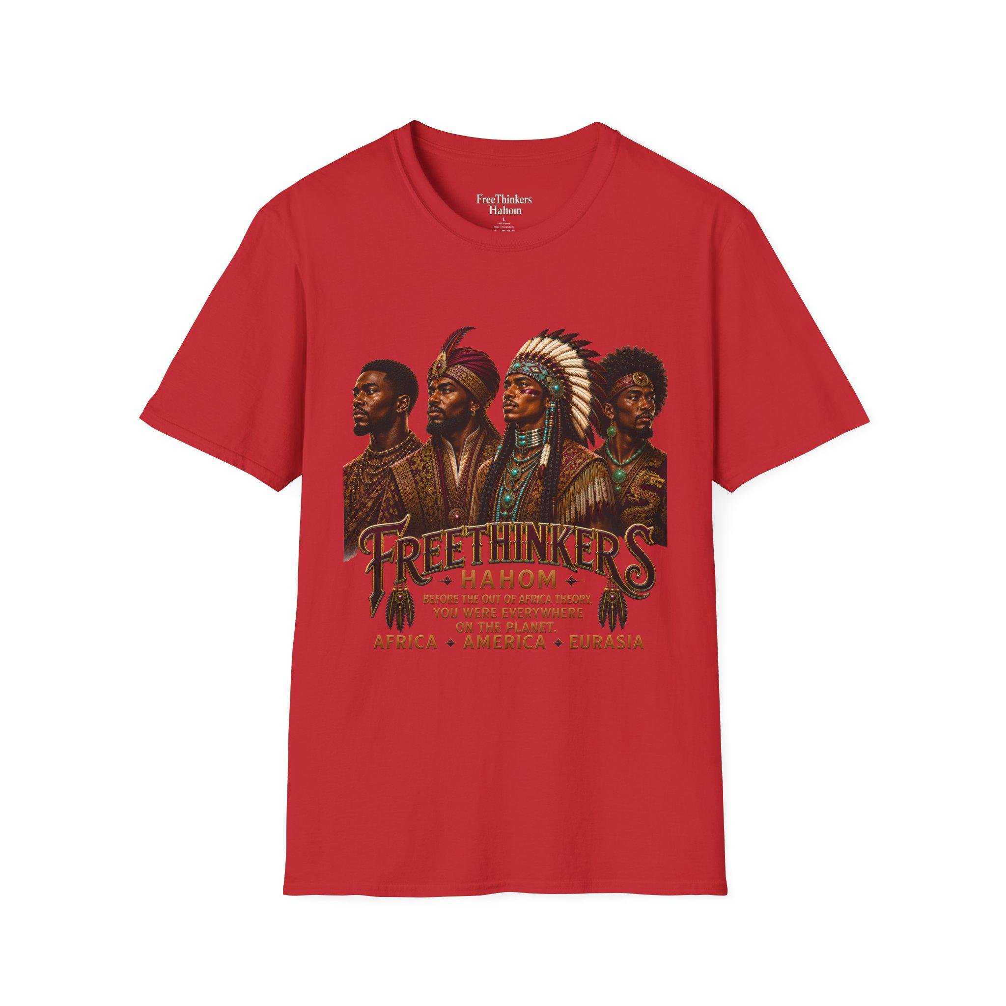 Four Tribal Leaders portrait T-Shirt Cultural Artwork Africa America Europe Asia Tartaria, view 10