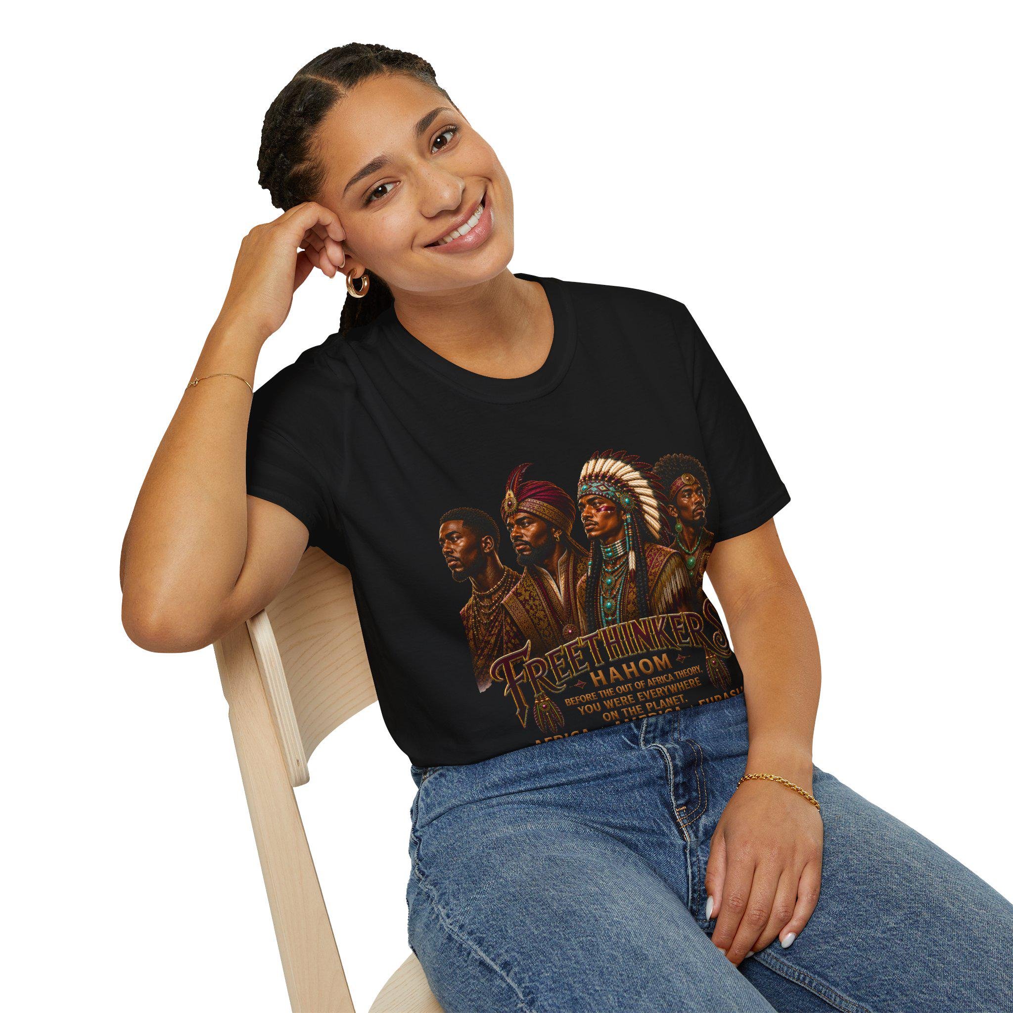 Four Tribal Leaders portrait T-Shirt Cultural Artwork Africa America Europe Asia Tartaria, view 18