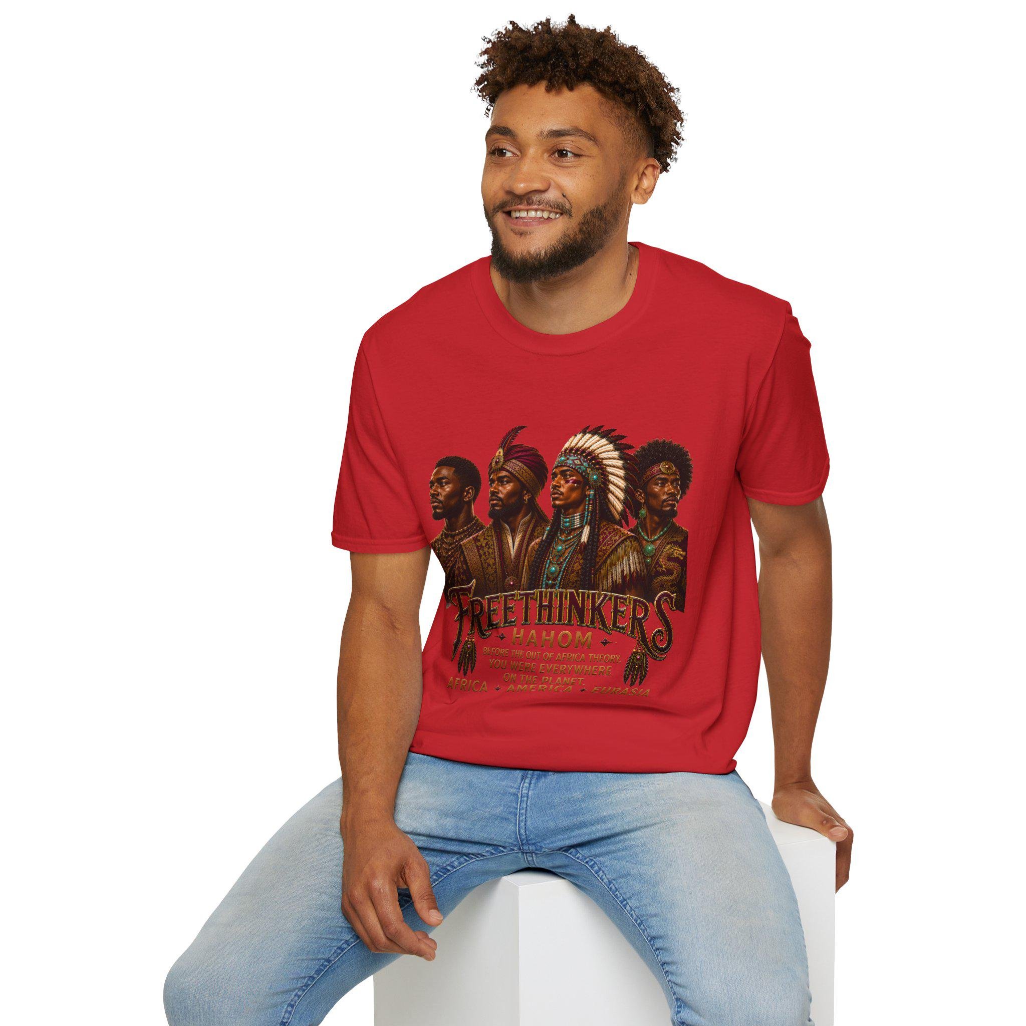 Four Tribal Leaders portrait T-Shirt Cultural Artwork Africa America Europe Asia Tartaria, view 19