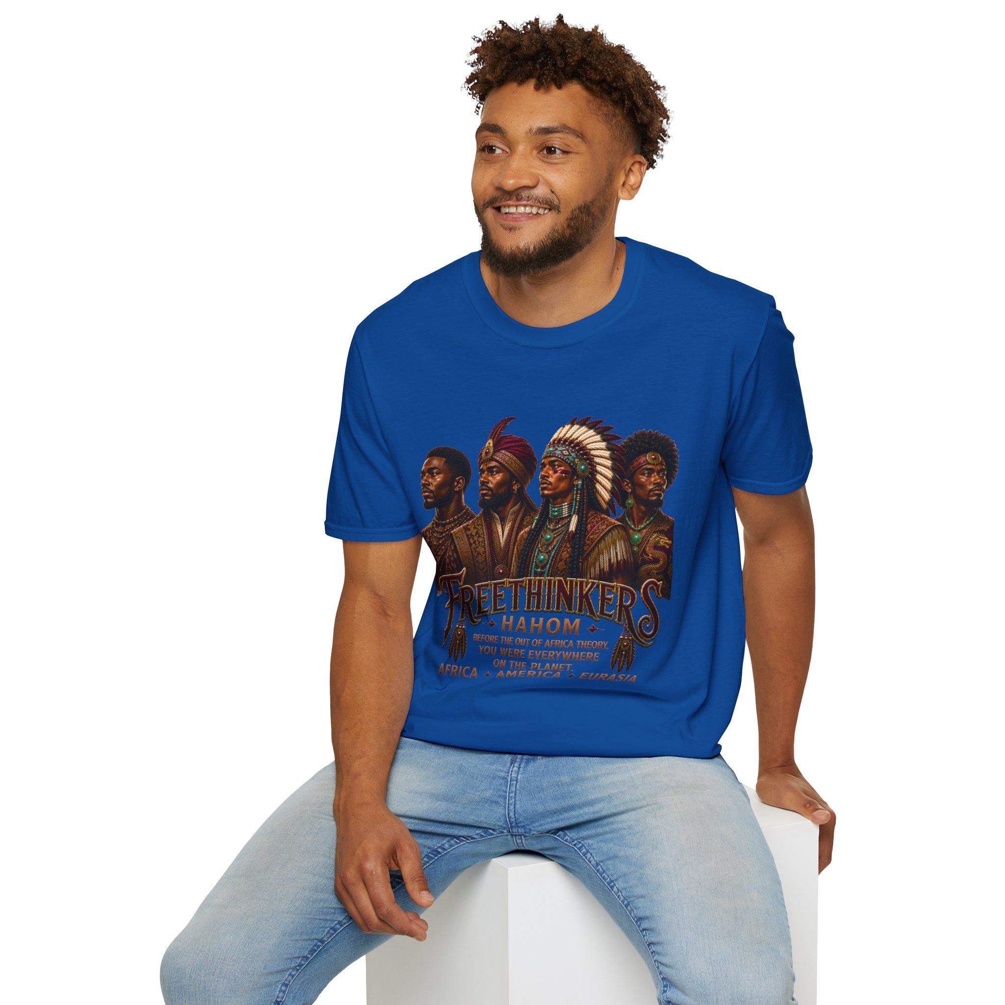 Four Tribal Leaders portrait T-Shirt Cultural Artwork Africa America Europe Asia Tartaria, view 20
