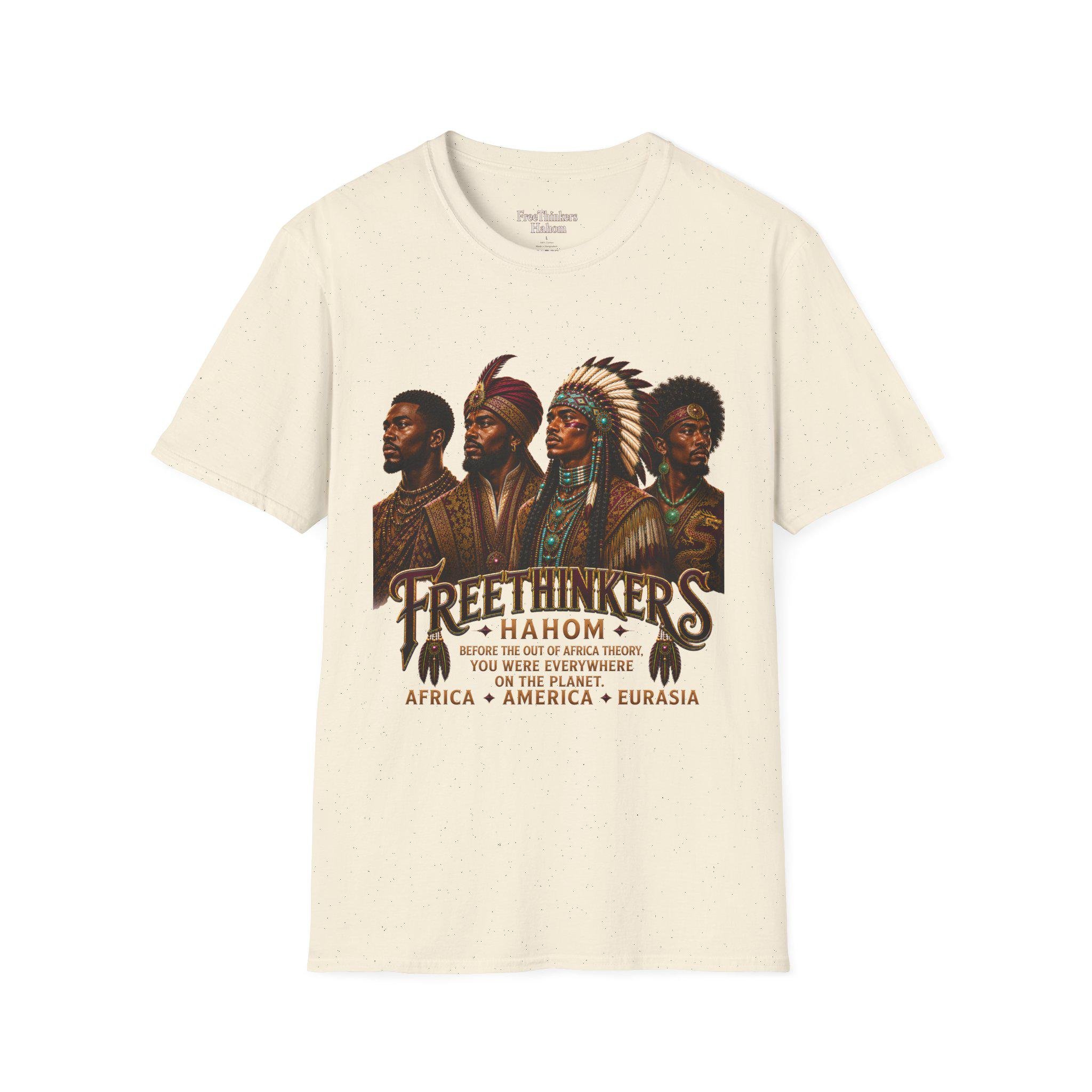 Four Tribal Leaders portrait T-Shirt Cultural Artwork Africa America Europe Asia Tartaria, view 7