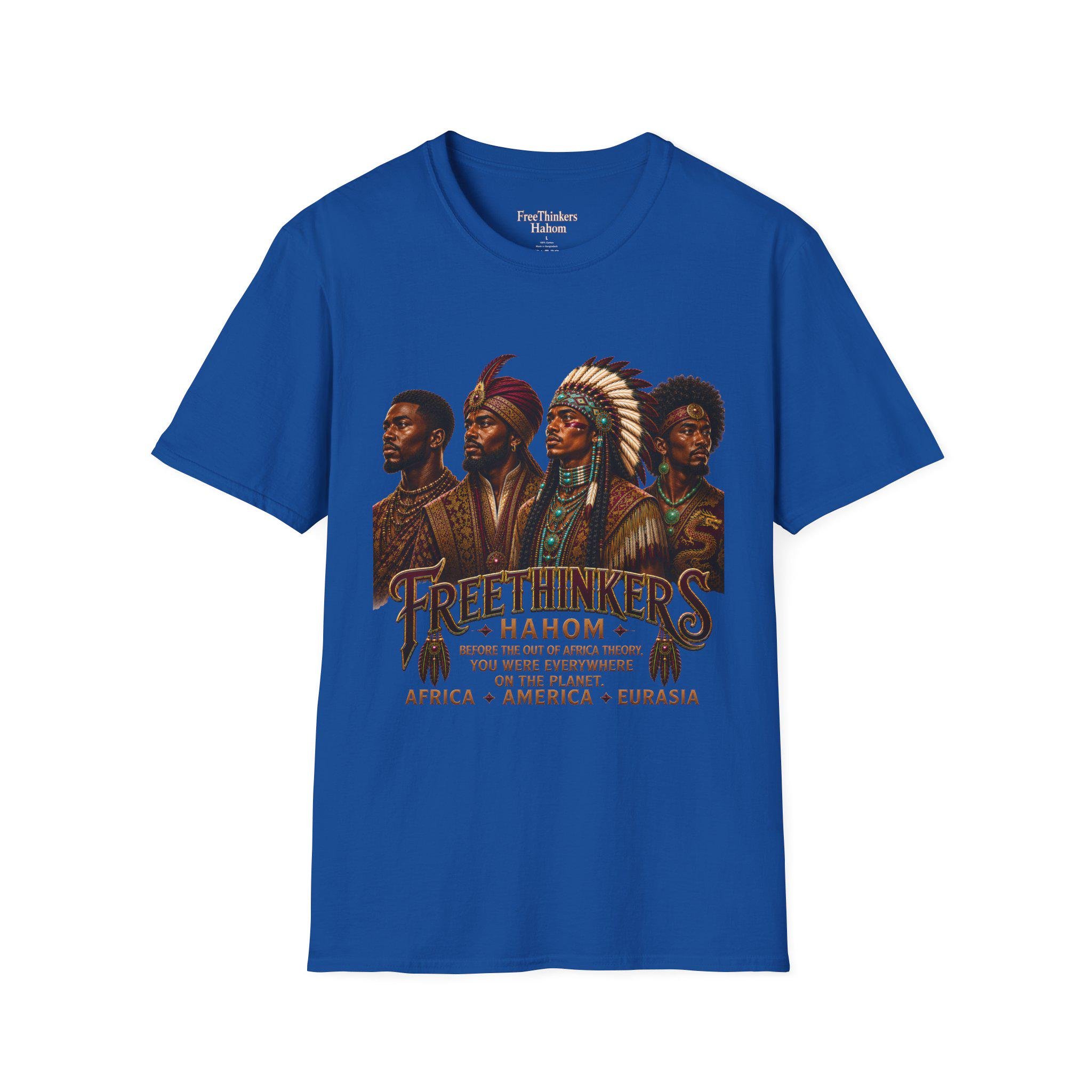 Four Tribal Leaders portrait T-Shirt Cultural Artwork Africa America Europe Asia Tartaria, view 9