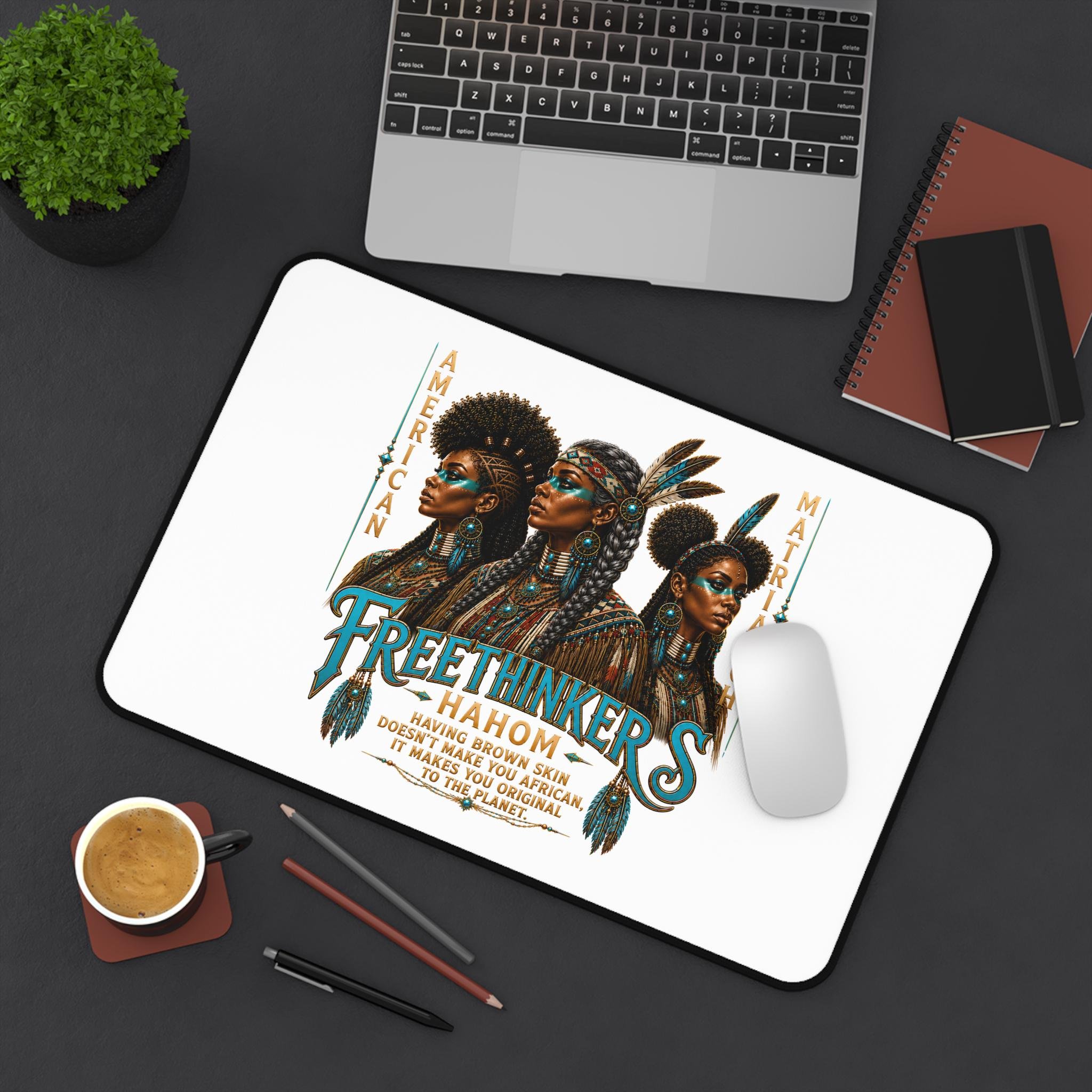 Freethinkers American Women Desk Mat | Indigenous Artwork Mouse Pad, view 3