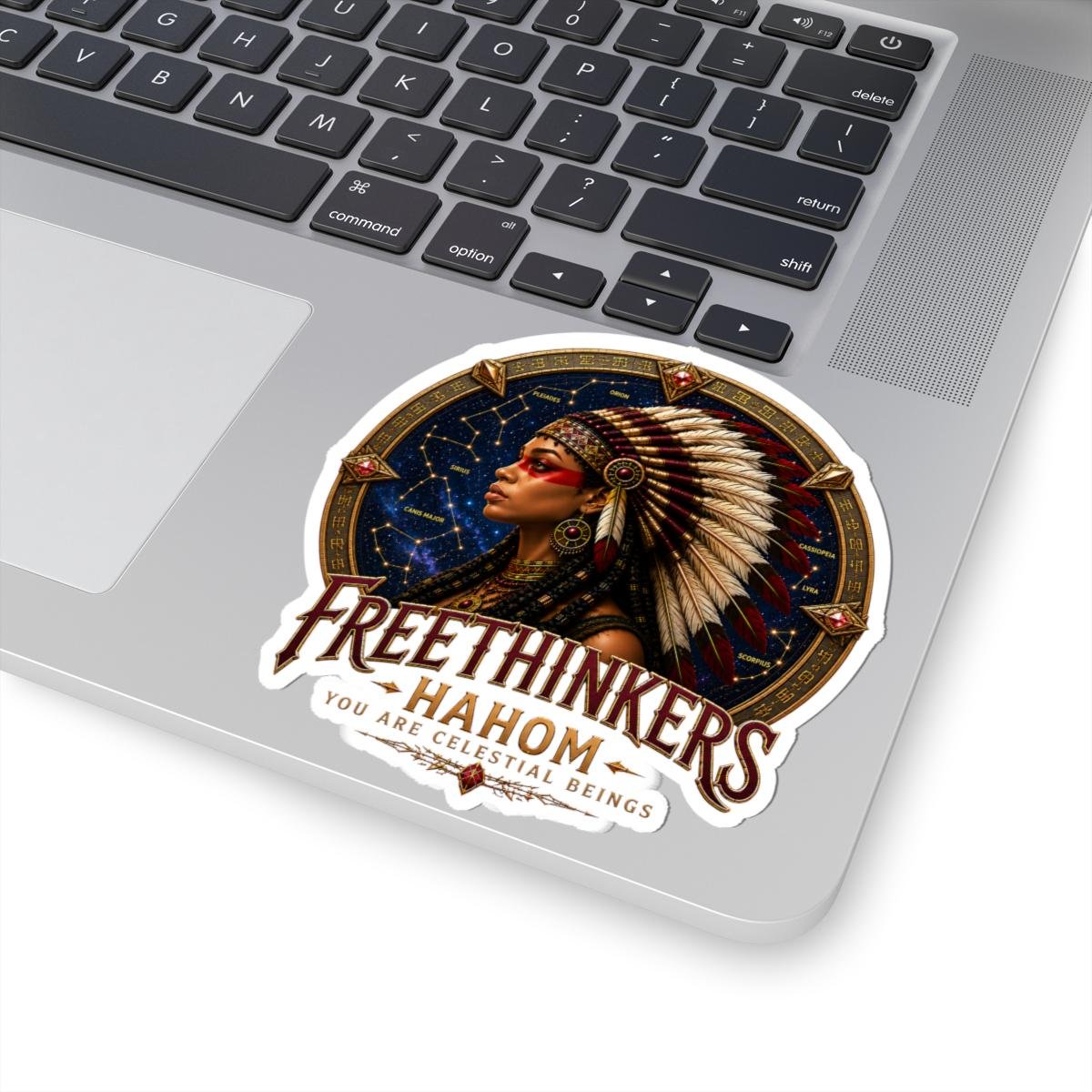 Freethinkers Hahom American Indian Chieftess Kiss-Cut Stickers, view 5