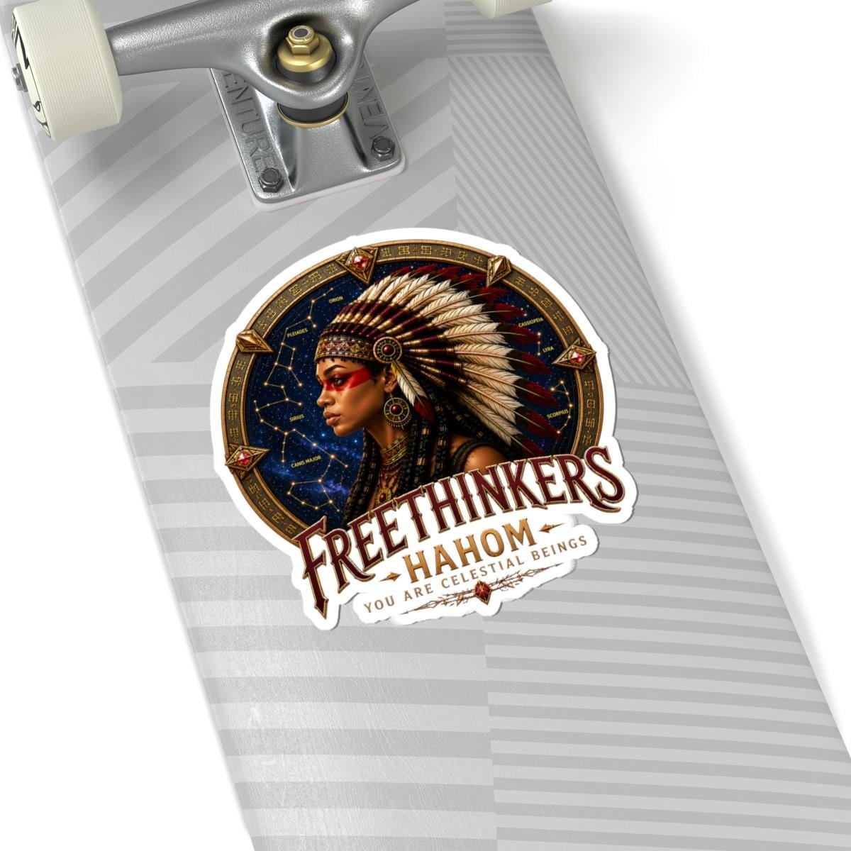 Freethinkers Hahom American Indian Chieftess Kiss-Cut Stickers, view 8