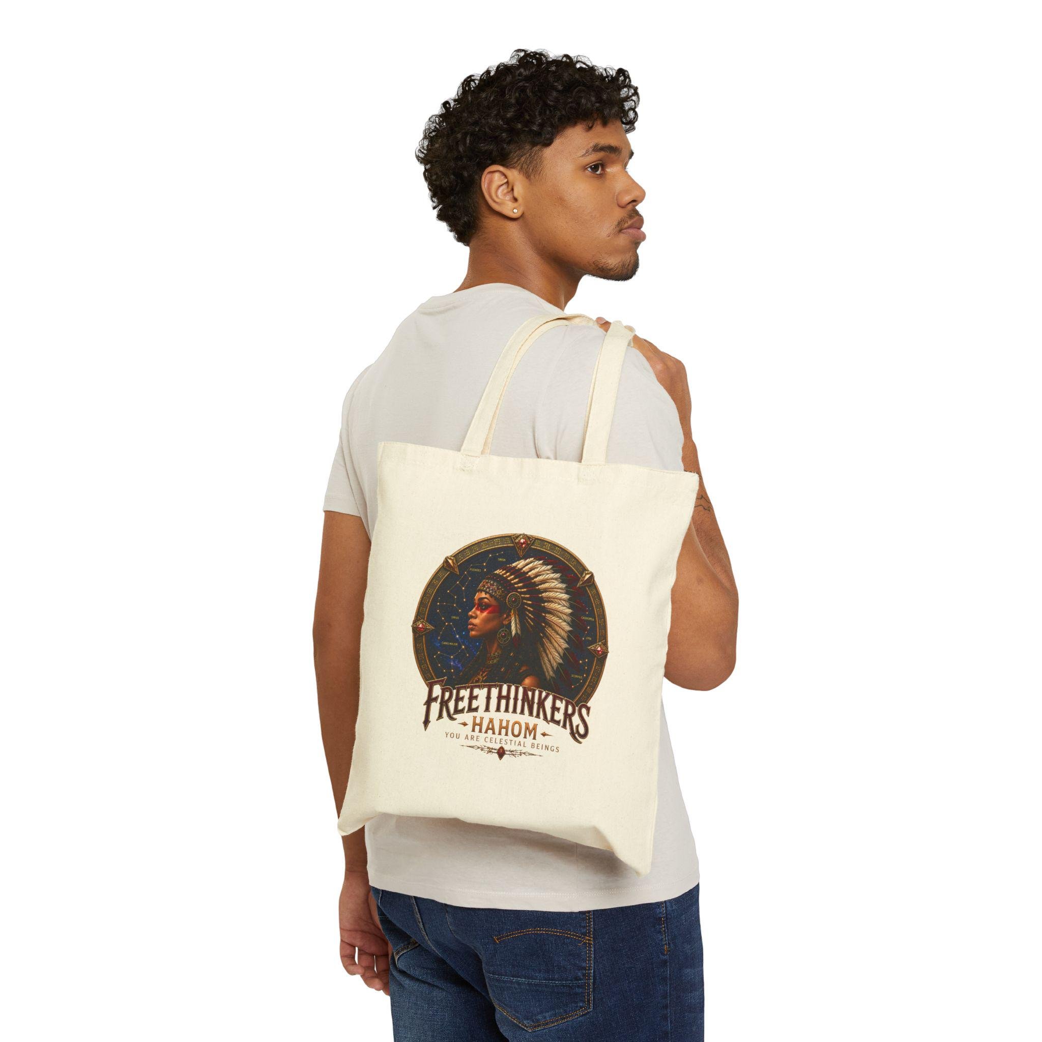 Freethinkers Hahom Cotton Canvas Tote Bag, view 4