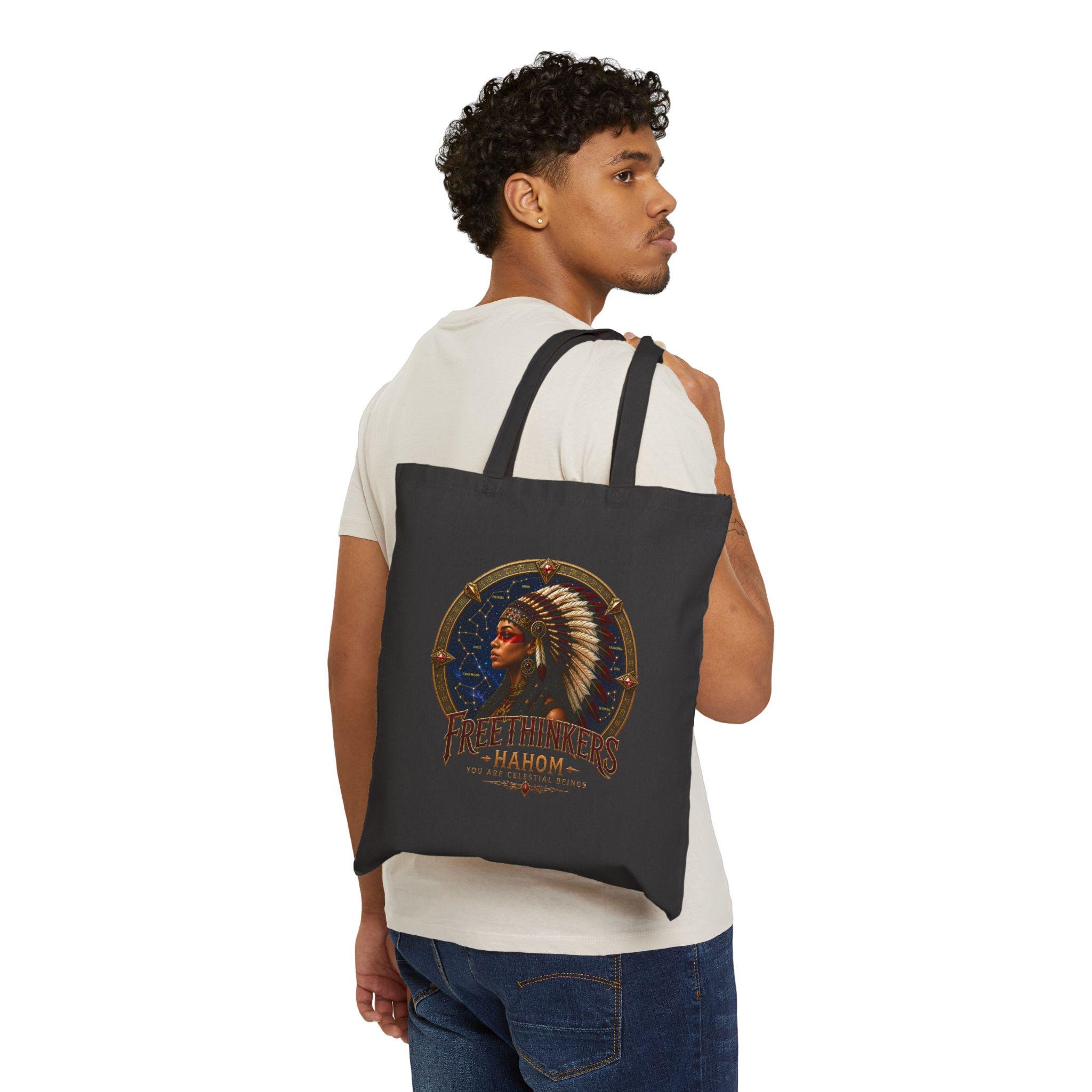 Freethinkers Hahom Cotton Canvas Tote Bag, view 5