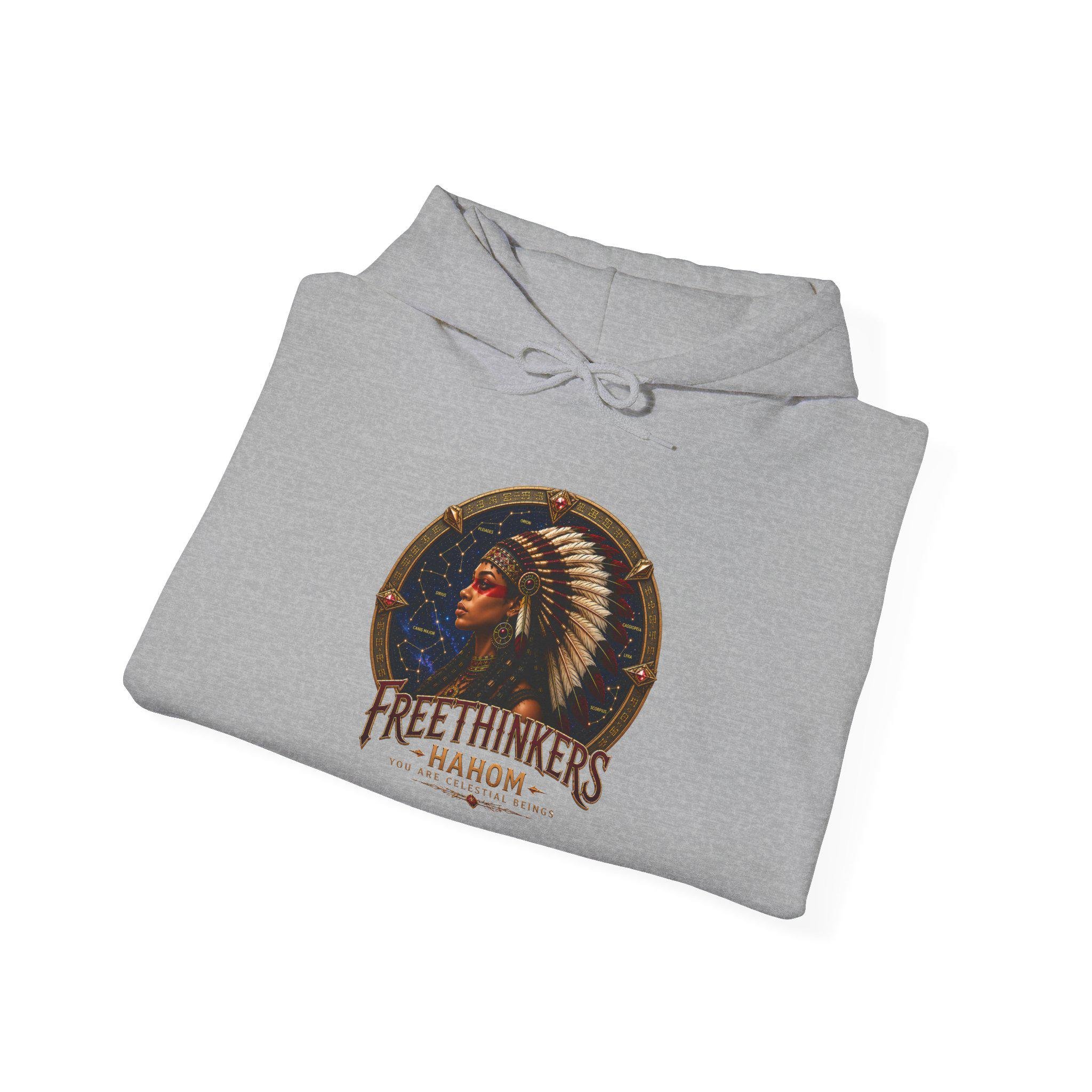 Freethinkers Hahom American Indian Chieftess Hooded Sweatshirt, view 15