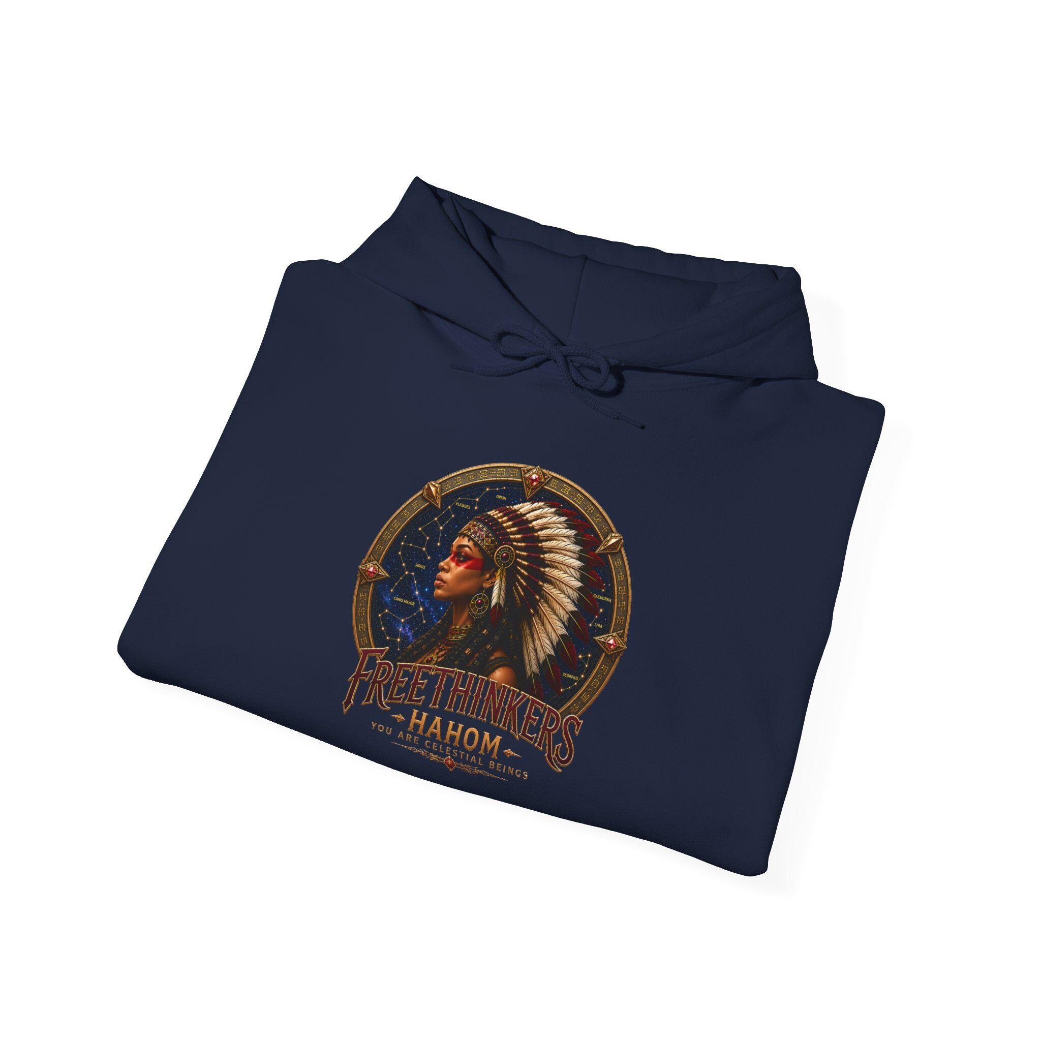 Freethinkers Hahom American Indian Chieftess Hooded Sweatshirt, view 16
