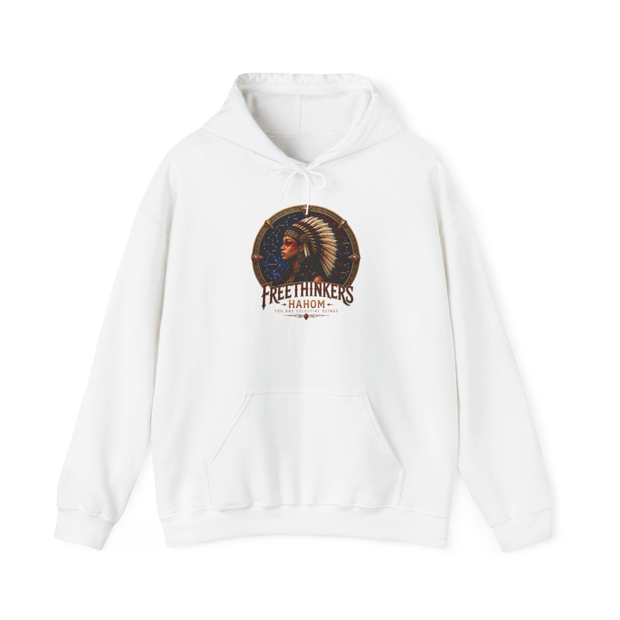 Freethinkers Hahom American Indian Chieftess Hooded Sweatshirt, view 3