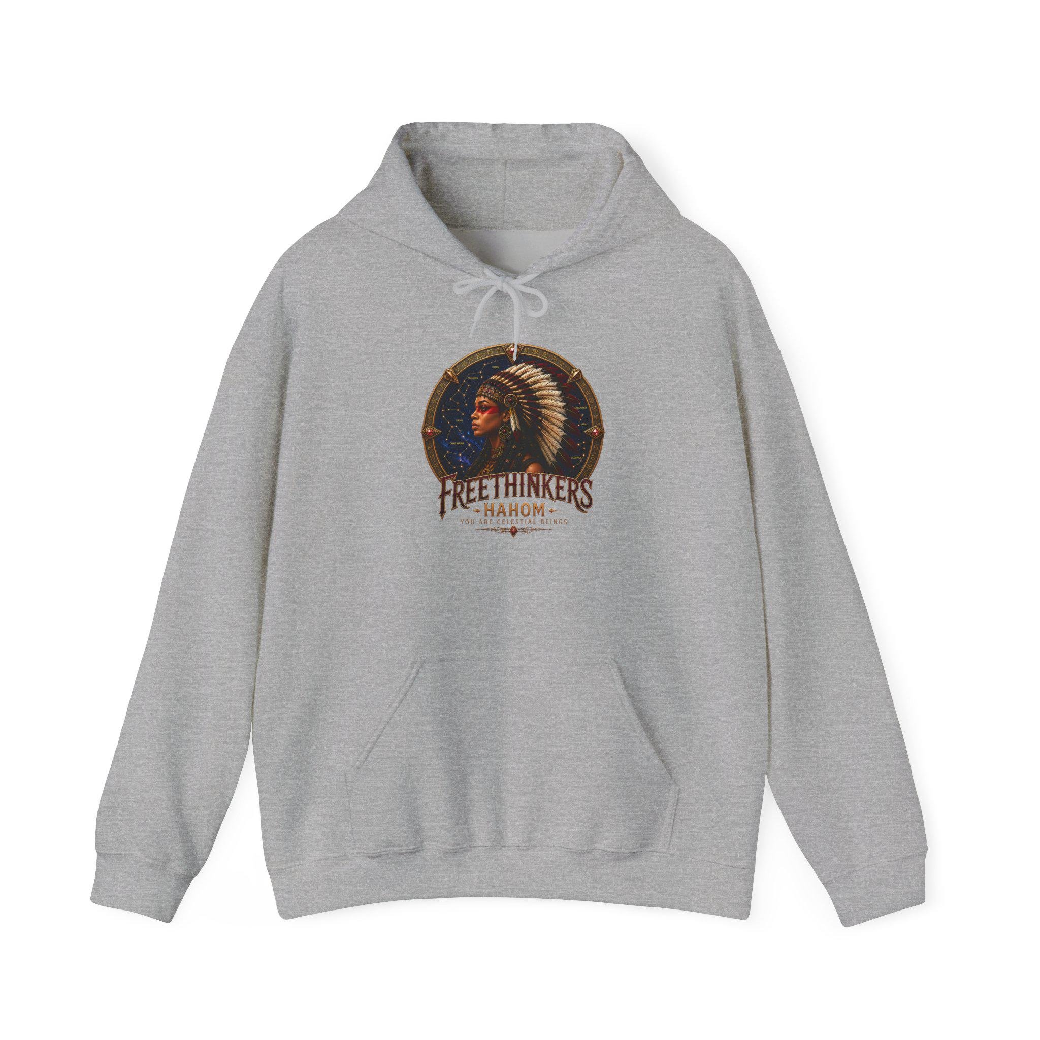 Freethinkers Hahom American Indian Chieftess Hooded Sweatshirt, view 5