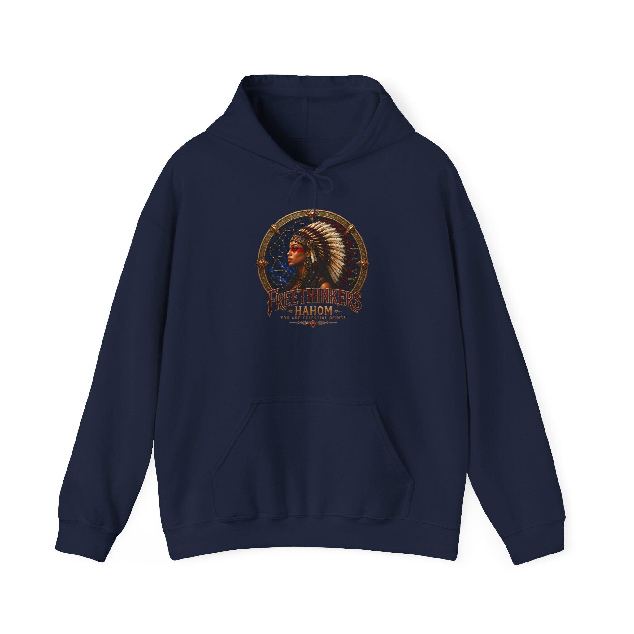 Freethinkers Hahom American Indian Chieftess Hooded Sweatshirt, view 7