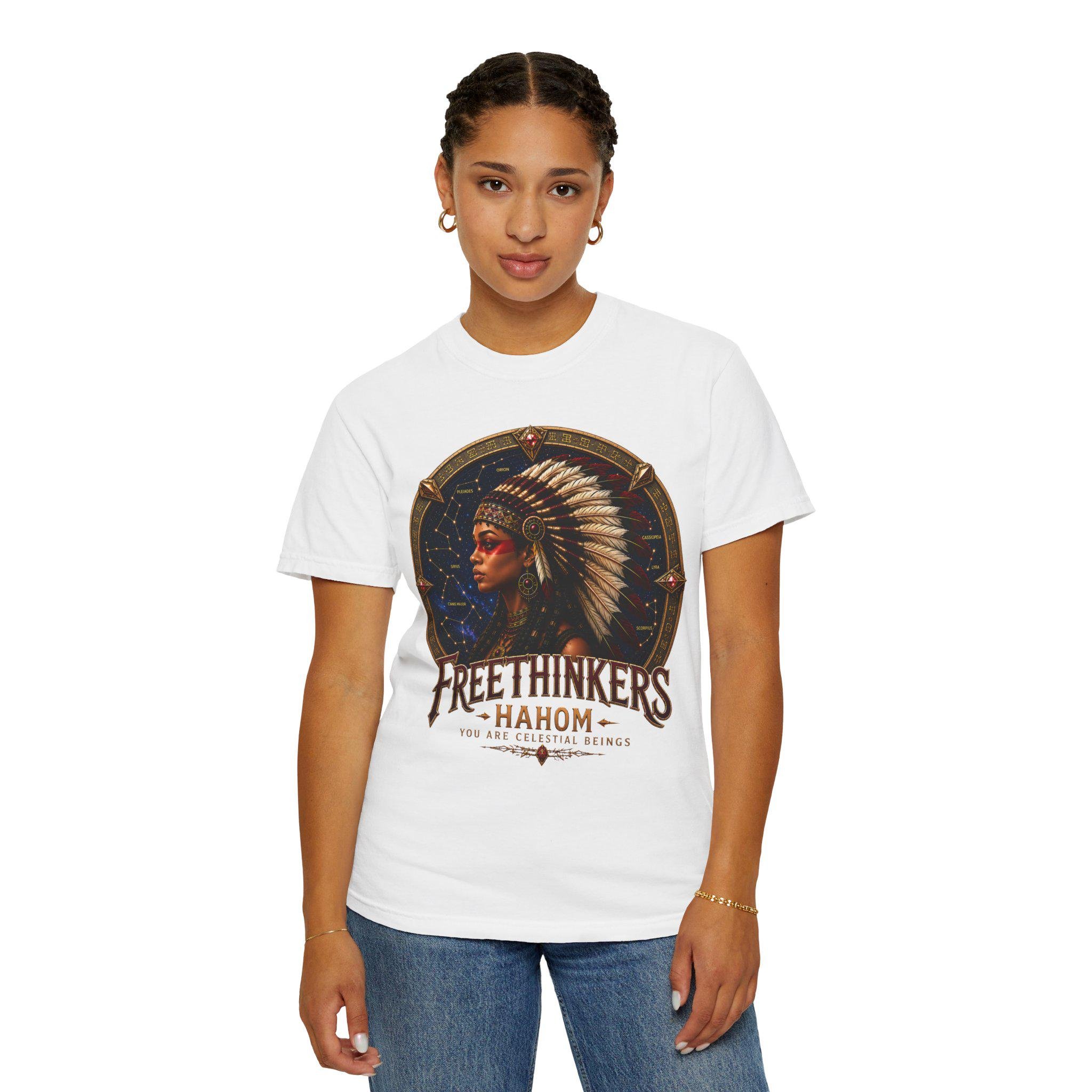 Free Thinkers Hahom Chief illustration T-Shirt American Indian headdress, view 5